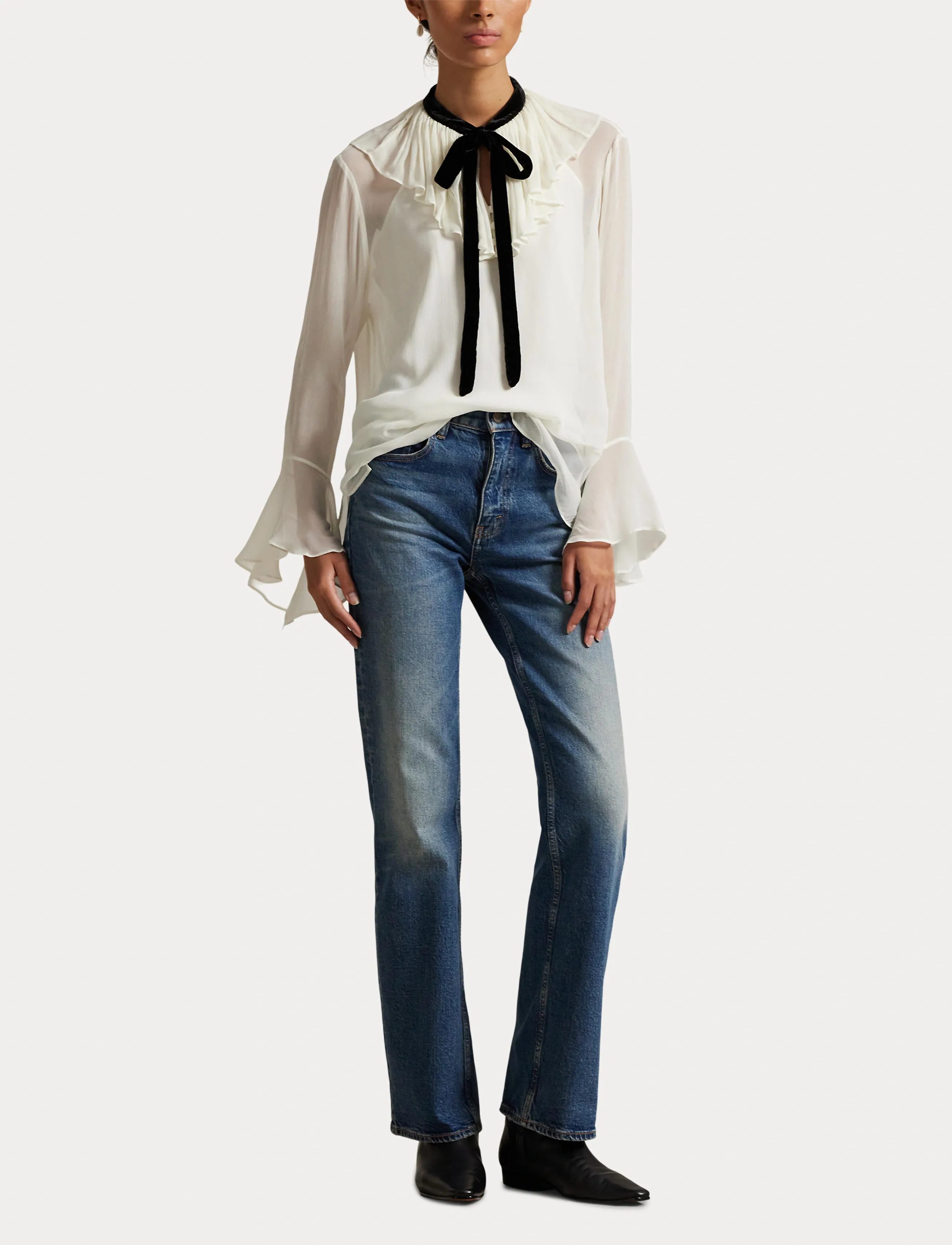 Polo Ralph Lauren - CRINKLE VISCOSE GGT-WVN-SHIRT - blouses à manches longues - warm white - 5