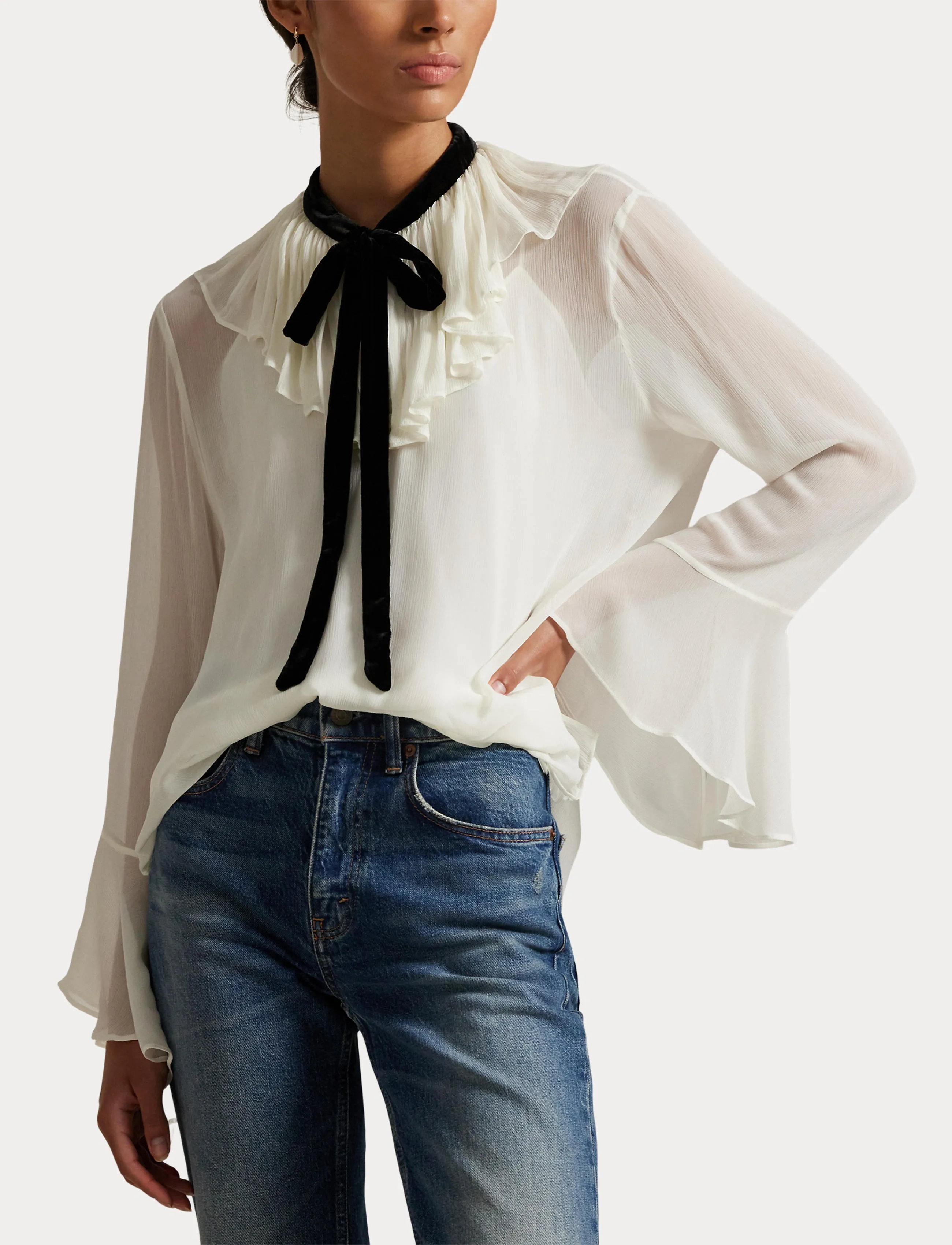 Polo Ralph Lauren Crinkle Viscose Ggt-Wvn-Shirt skjortor & blusar dam – bild 5