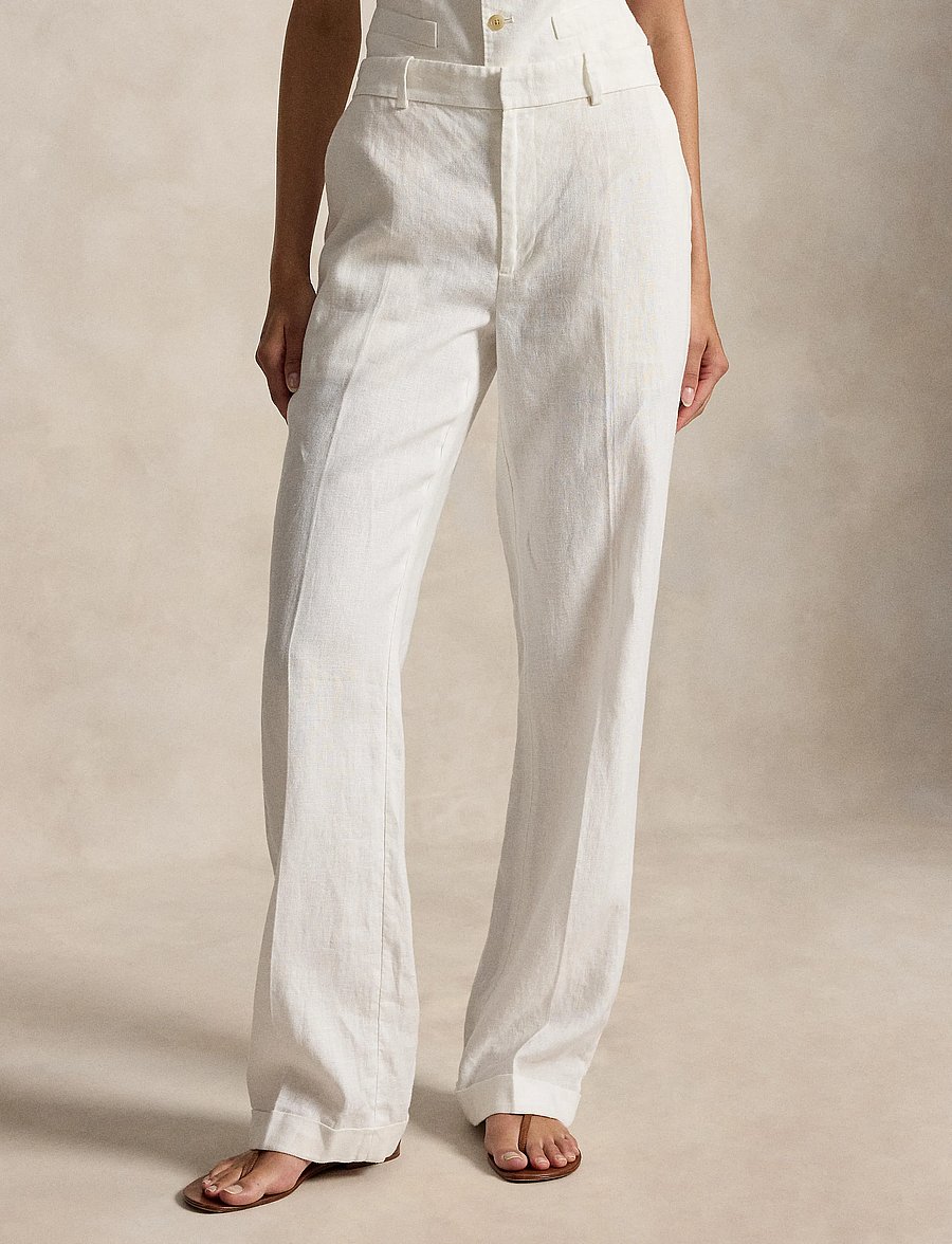 Polo Ralph Lauren - 9/1 PD LINEN-WVN-PANTS - hørbukser - nevis - 0