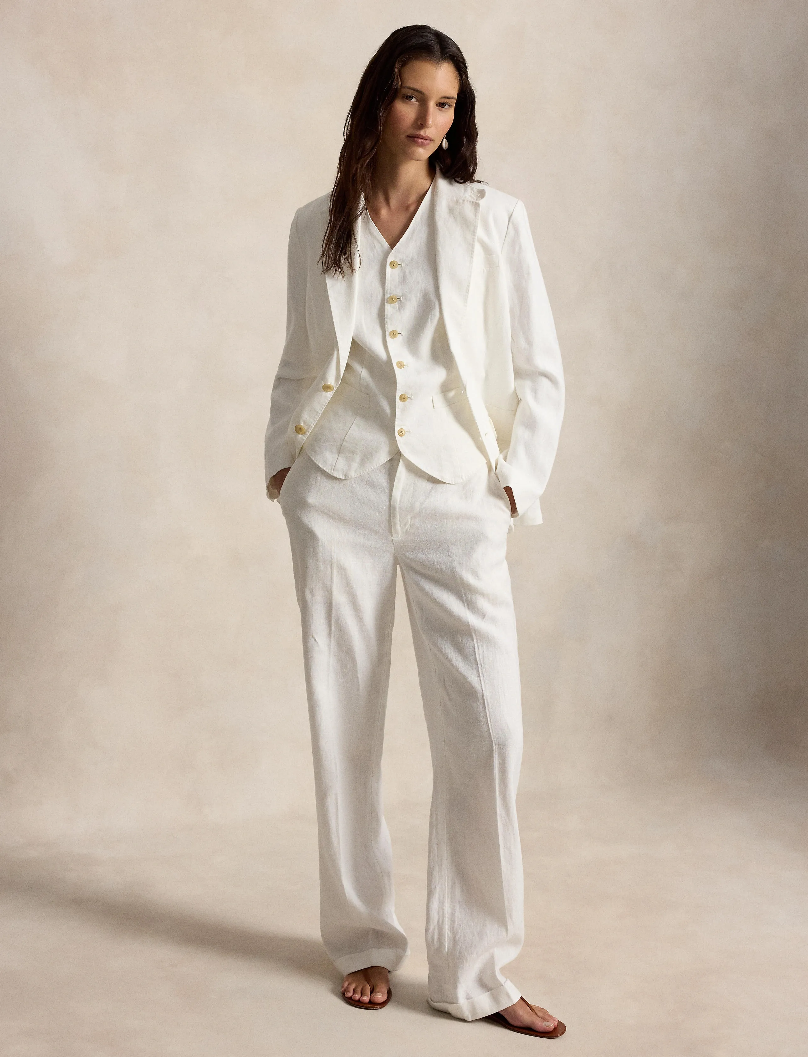 Polo Ralph Lauren - 9/1 PD LINEN-WVN-PANTS - linnebyxor - nevis - 3