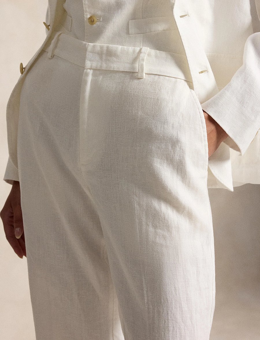Polo Ralph Lauren - 9/1 PD LINEN-WVN-PANTS - hørbukser - nevis - 4