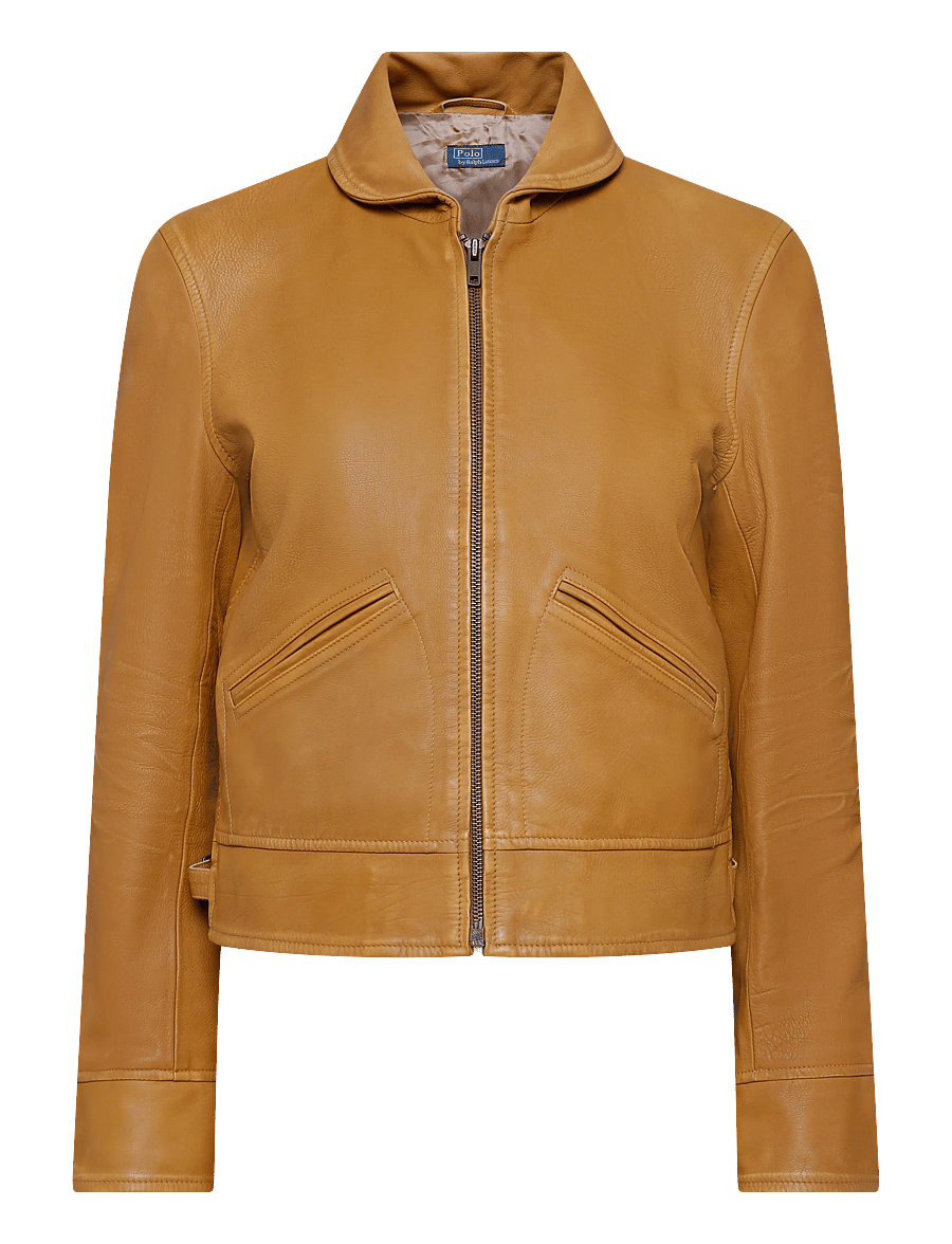 Polo Ralph Lauren - Shawl-Collar Leather Jacket - kurtki skórzane - light tan - 1