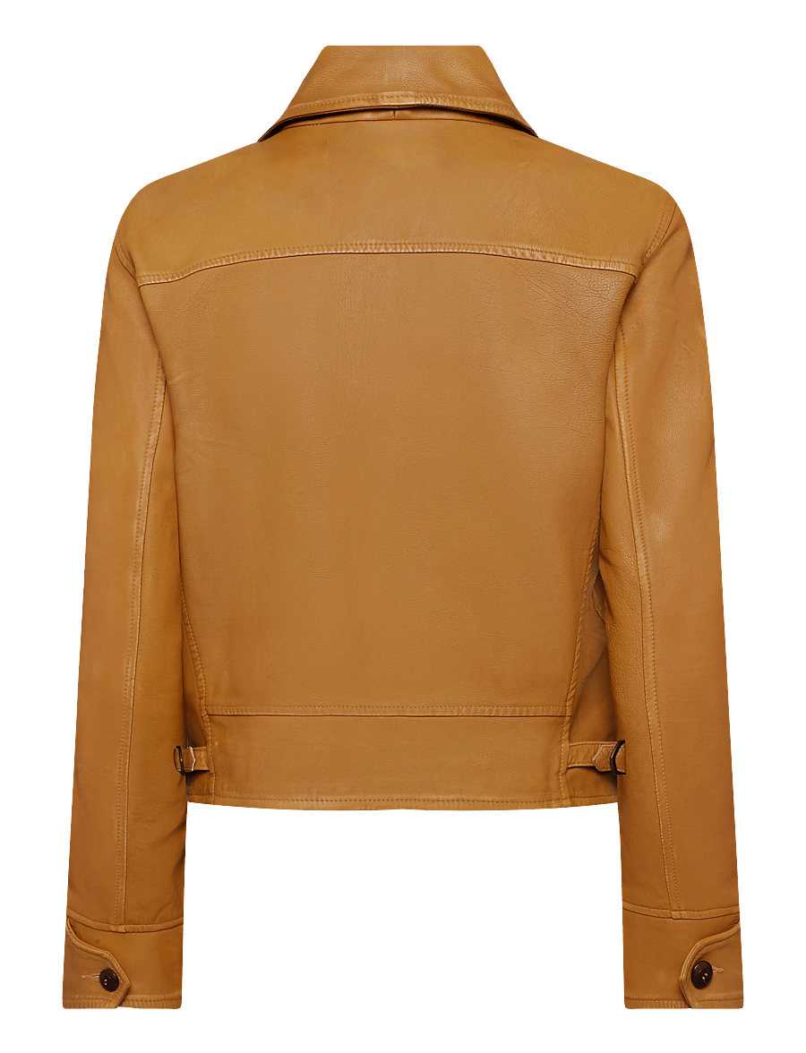 Polo Ralph Lauren - Shawl-Collar Leather Jacket - kurtki skórzane - light tan - 2