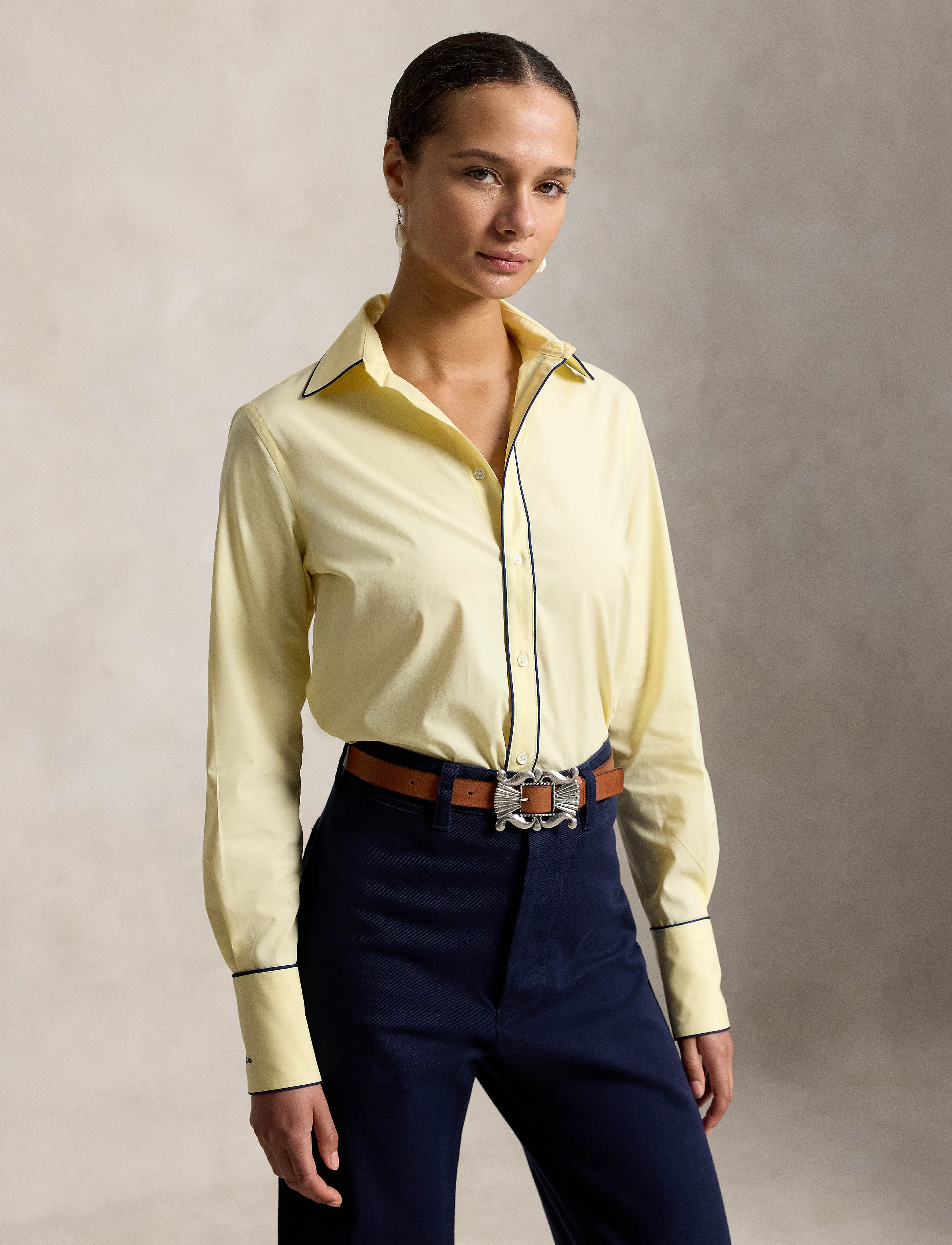 Polo Ralph Lauren Stretch Slim Fit Stretch Cotton Shirt - Blusar & Skjortor - T BIRD YELLOW / yellow