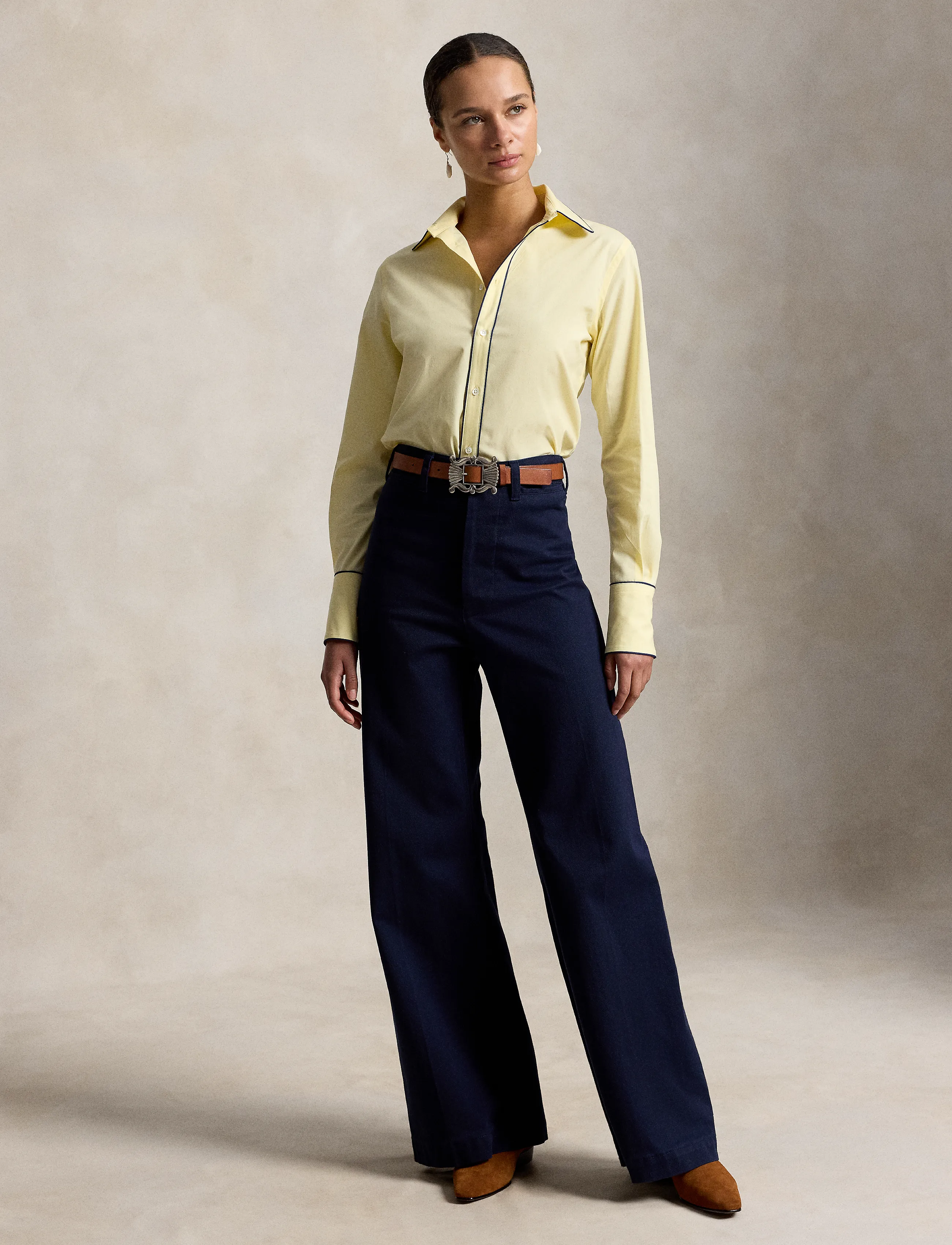 Polo Ralph Lauren - Stretch Slim Fit Stretch Cotton Shirt - långärmade skjortor - t bird yellow - 4