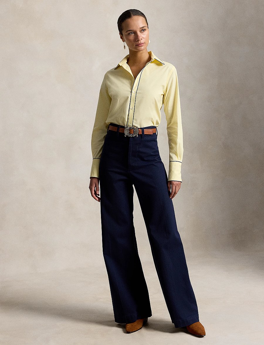 Polo Ralph Lauren - Stretch Slim Fit Stretch Cotton Shirt - långärmade skjortor - t bird yellow - 4