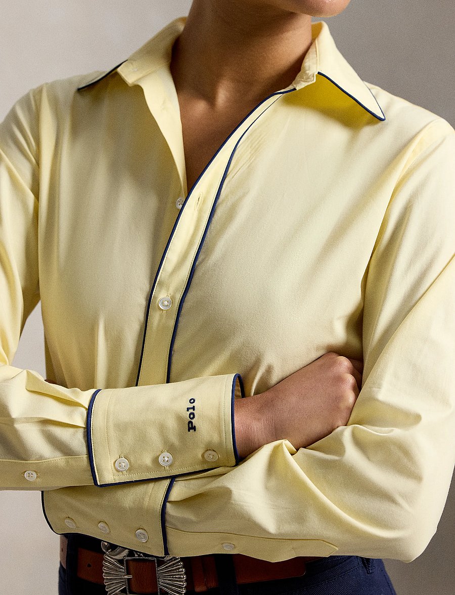 Polo Ralph Lauren - Stretch Slim Fit Stretch Cotton Shirt - långärmade skjortor - t bird yellow - 5