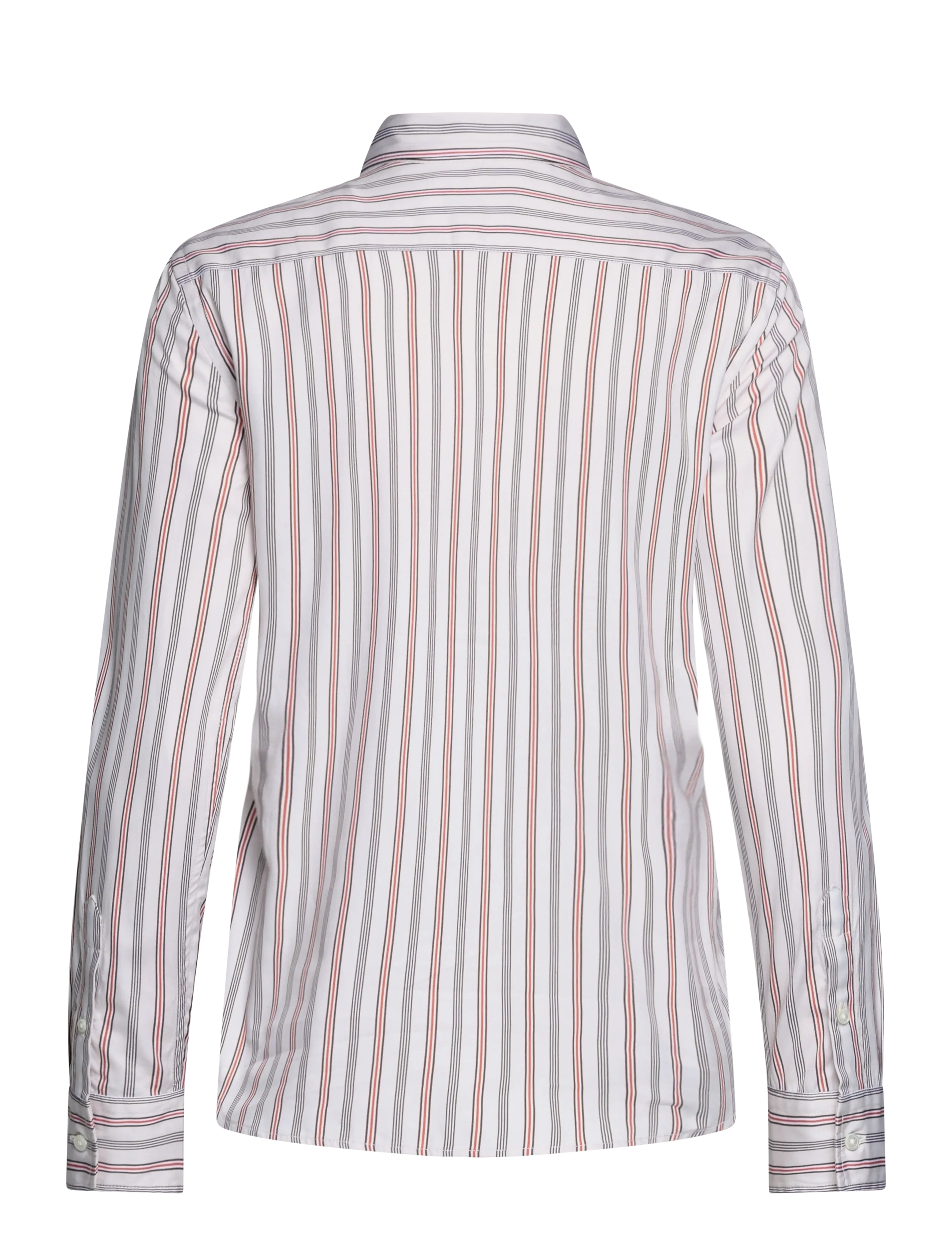 Polo Ralph Lauren - Slim Fit Striped Cotton Tie-Neck Shirt - långärmade skjortor - 2060 crm-brwn-rd - 2