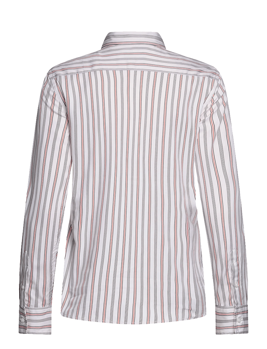 Polo Ralph Lauren - Slim Fit Striped Cotton Tie-Neck Shirt - långärmade skjortor - 2060 crm-brwn-rd - 2