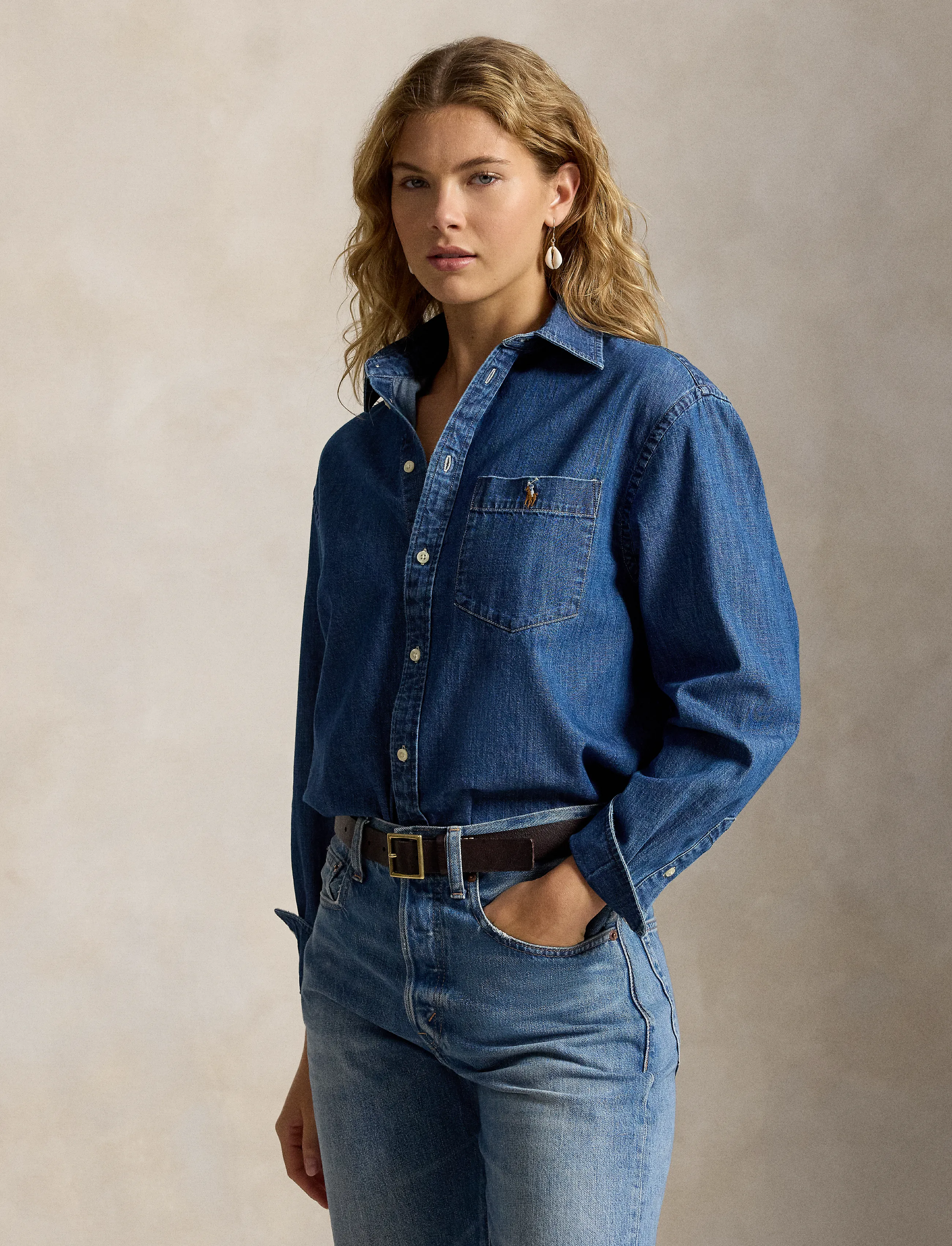 Polo Ralph Lauren The Big Cotton Denim Shirt - Skjortor - LAPIA WASH / blue
