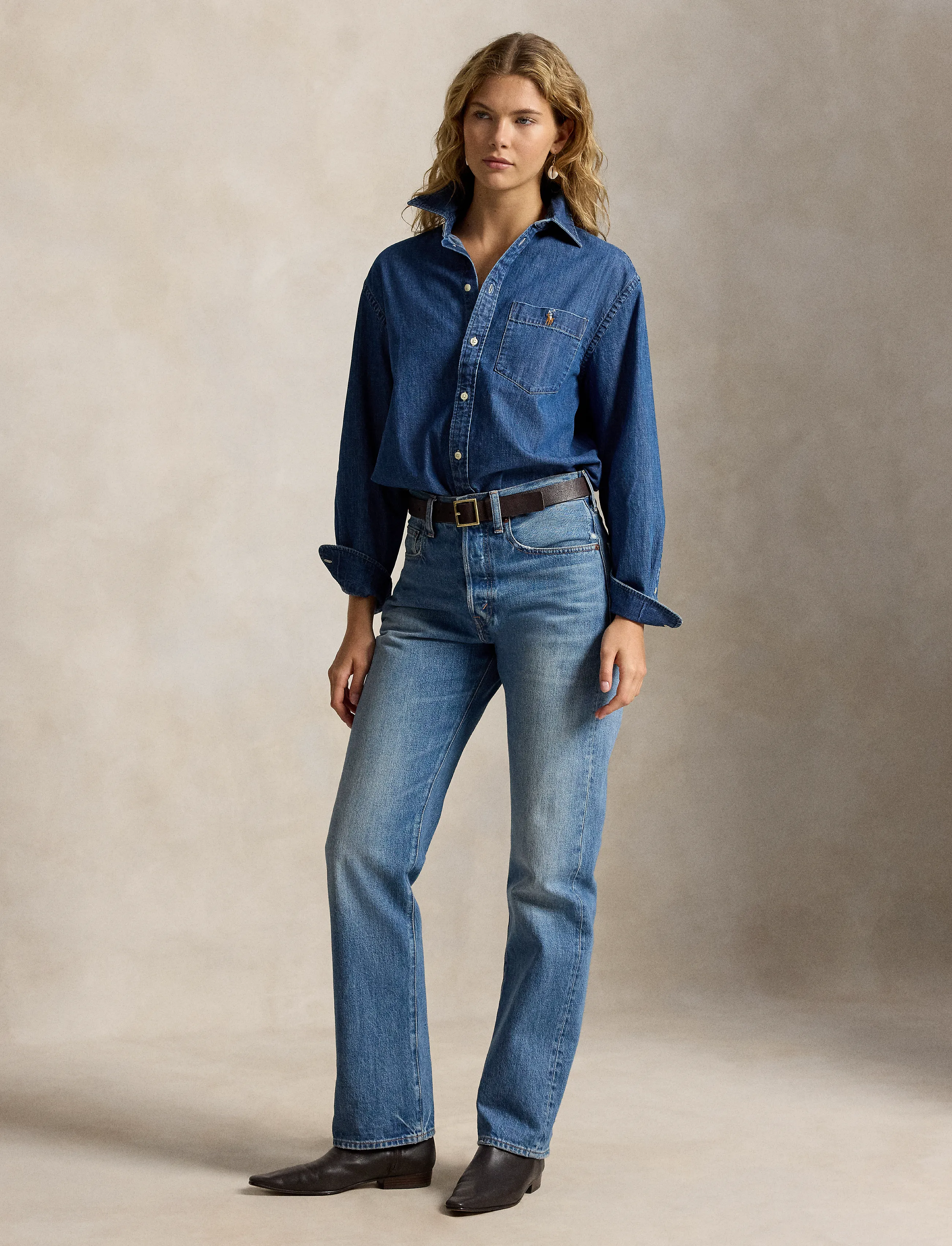Polo Ralph Lauren - The Big Cotton Denim Shirt - lapia wash - 4