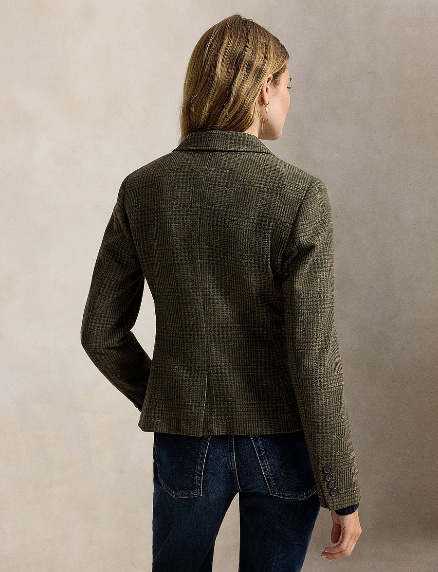 Polo Ralph Lauren - Single-Breasted Glen Check Blazer - Üherealised pintsakud - loden glencheck - 3