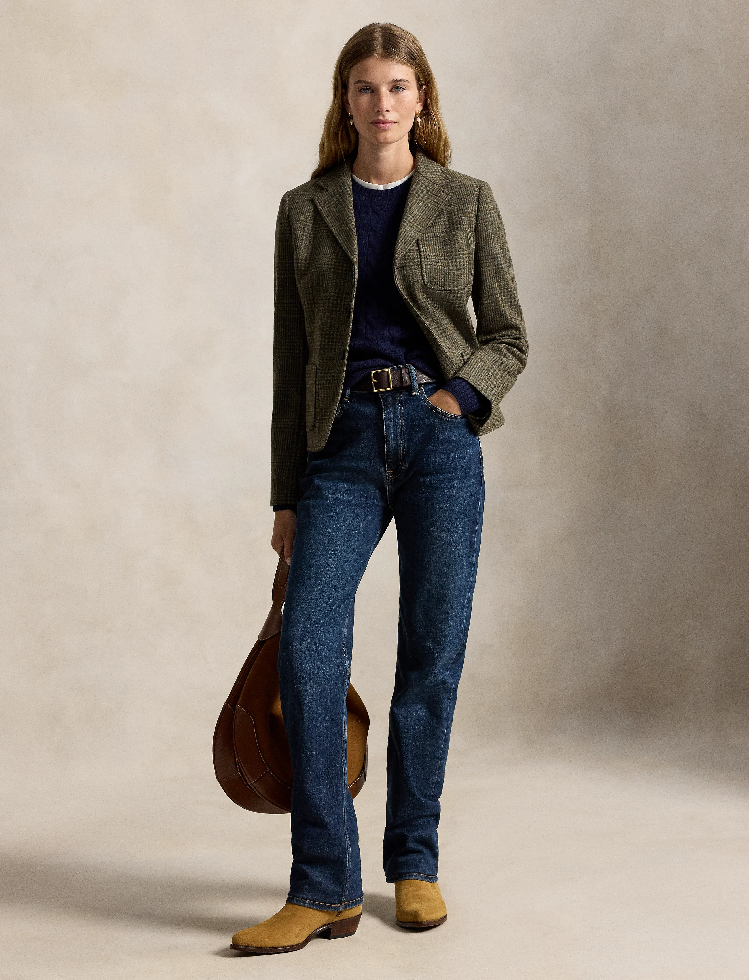Polo Ralph Lauren - Single-Breasted Glen Check Blazer - Üherealised pintsakud - loden glencheck - 5
