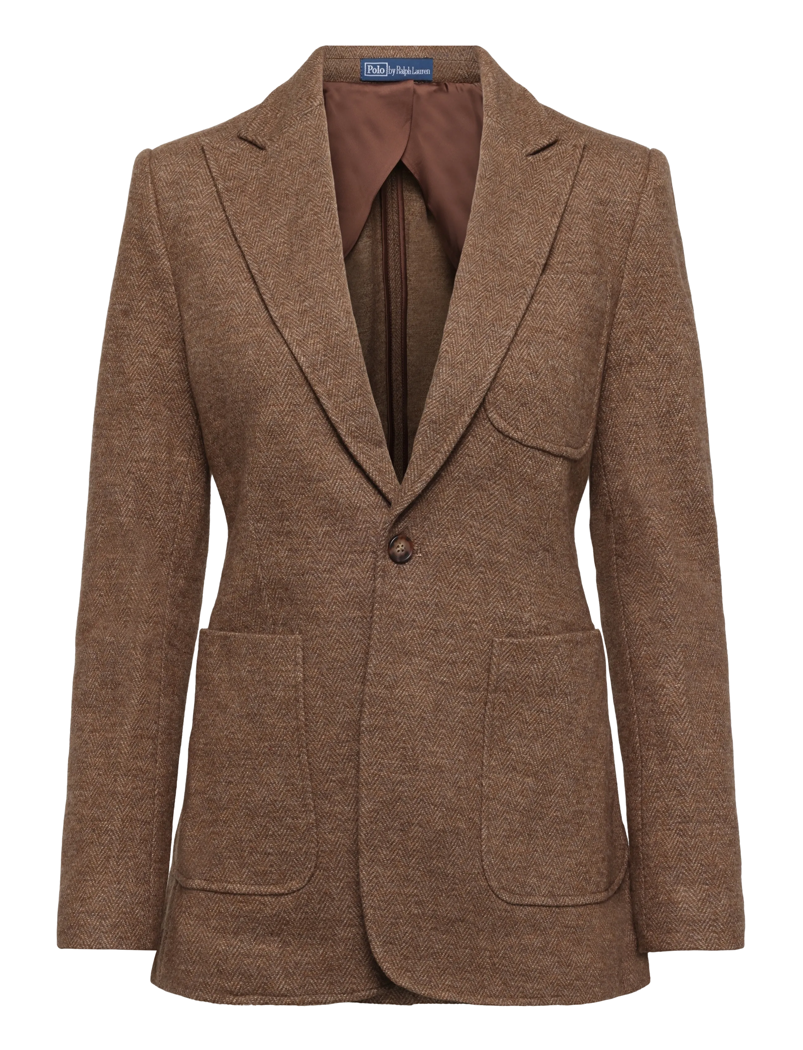 Polo Ralph Lauren Single-Breasted Wool-Cotton Blazer - Single breasted blazers - BROWN HERRINGBONE / brown