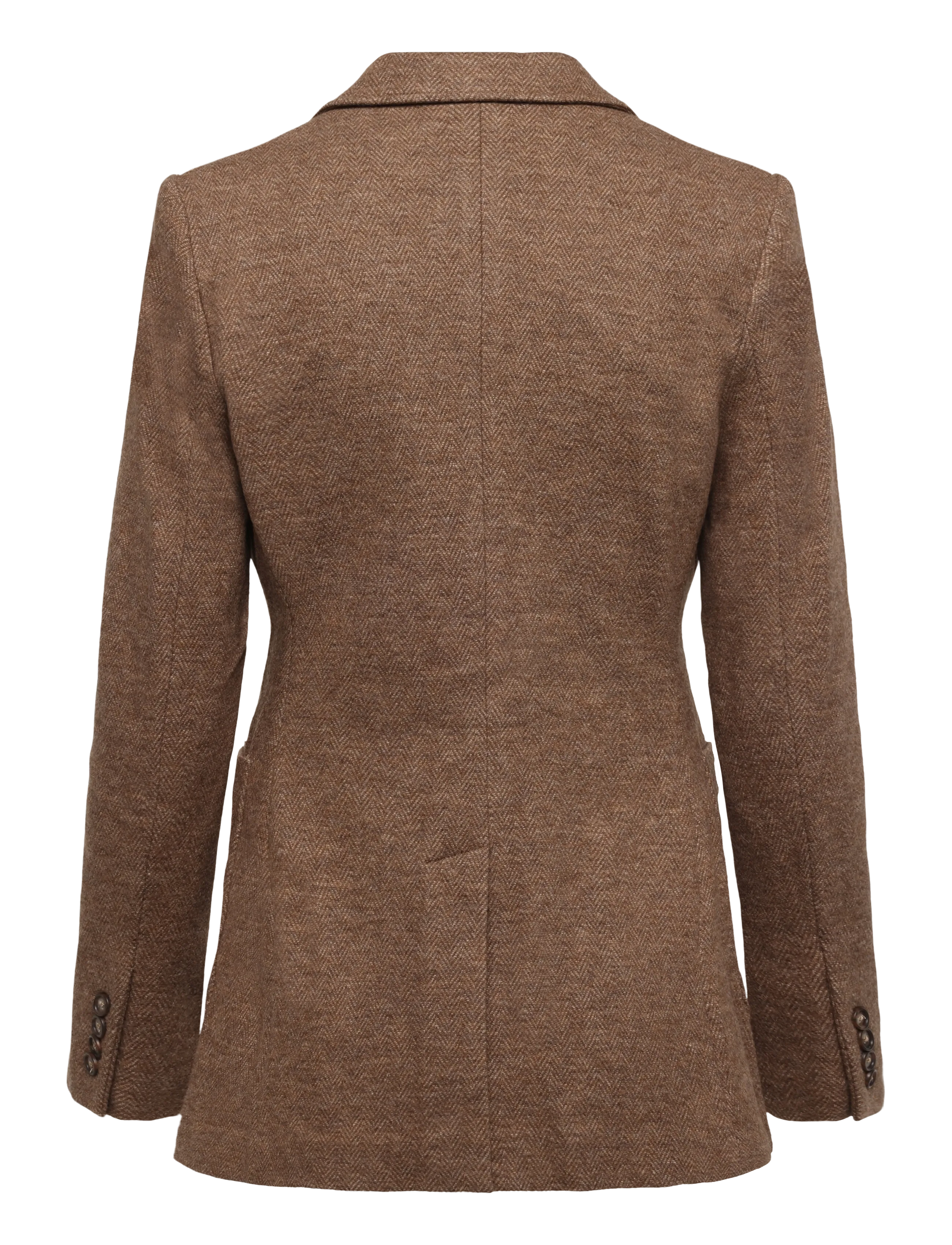 Polo Ralph Lauren - Single-Breasted Wool-Cotton Blazer - single breasted blazers - brown herringbone - 2