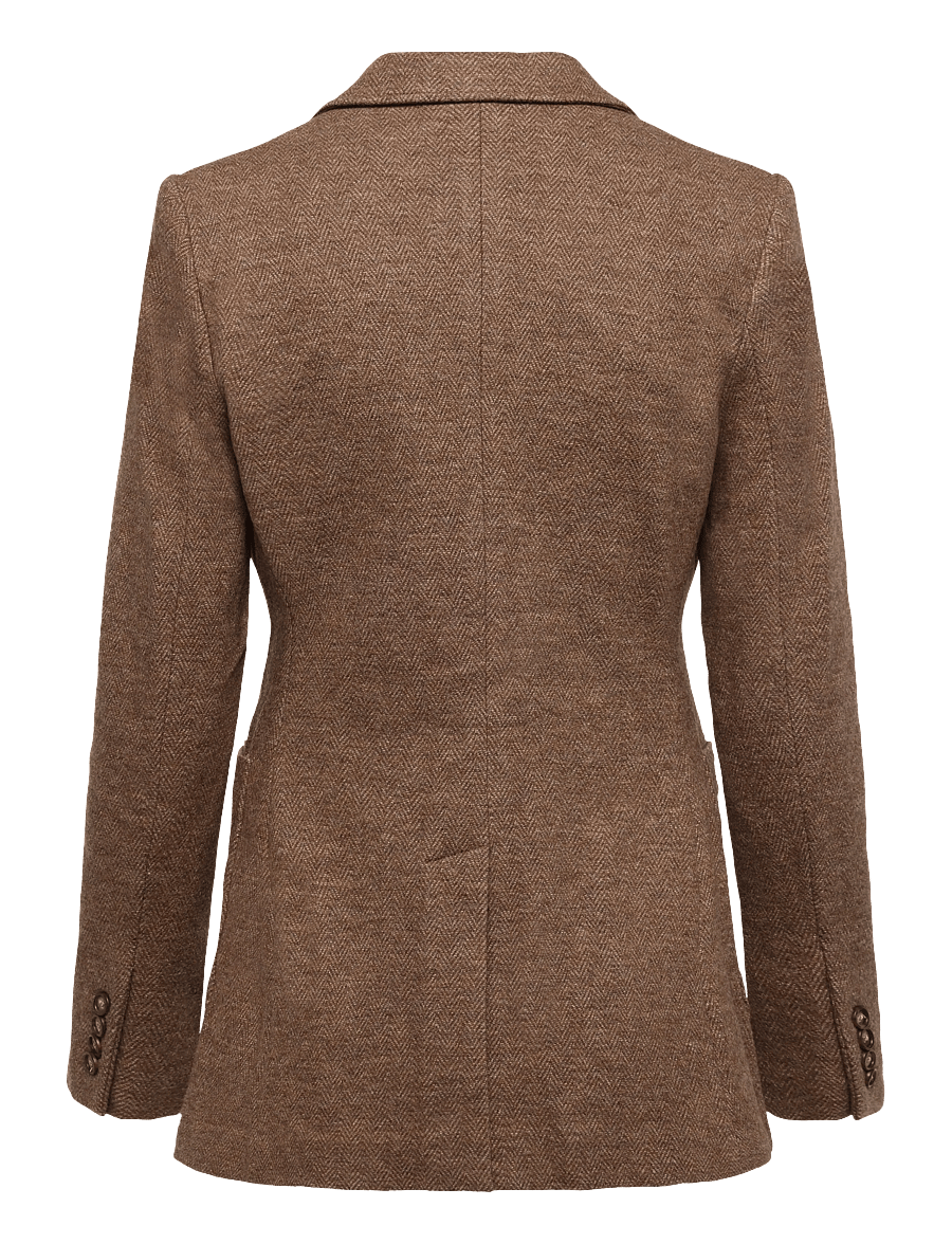 Polo Ralph Lauren - Single-Breasted Wool-Cotton Blazer - single breasted blazers - brown herringbone - 2