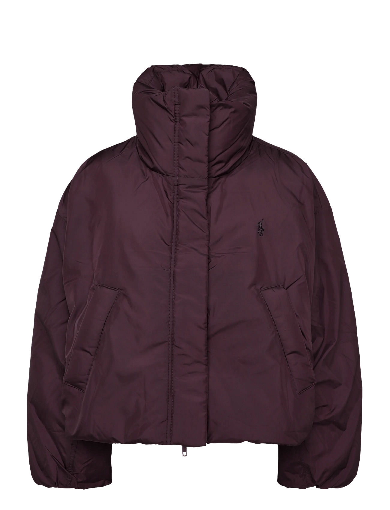 Cropped Down Puffer Jacket - DARK SHADOW BURGU