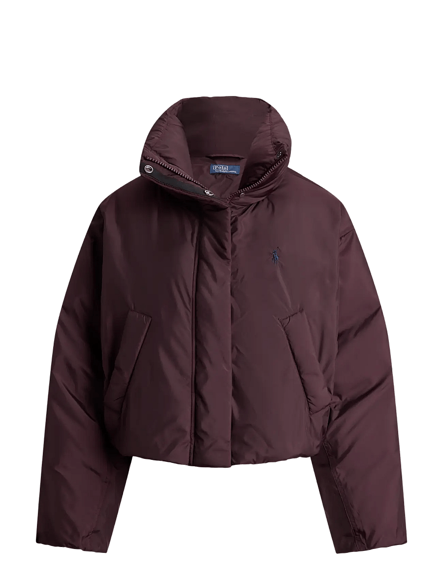 Polo Ralph Lauren - Cropped Down Puffer Jacket - dark shadow burgu - 0