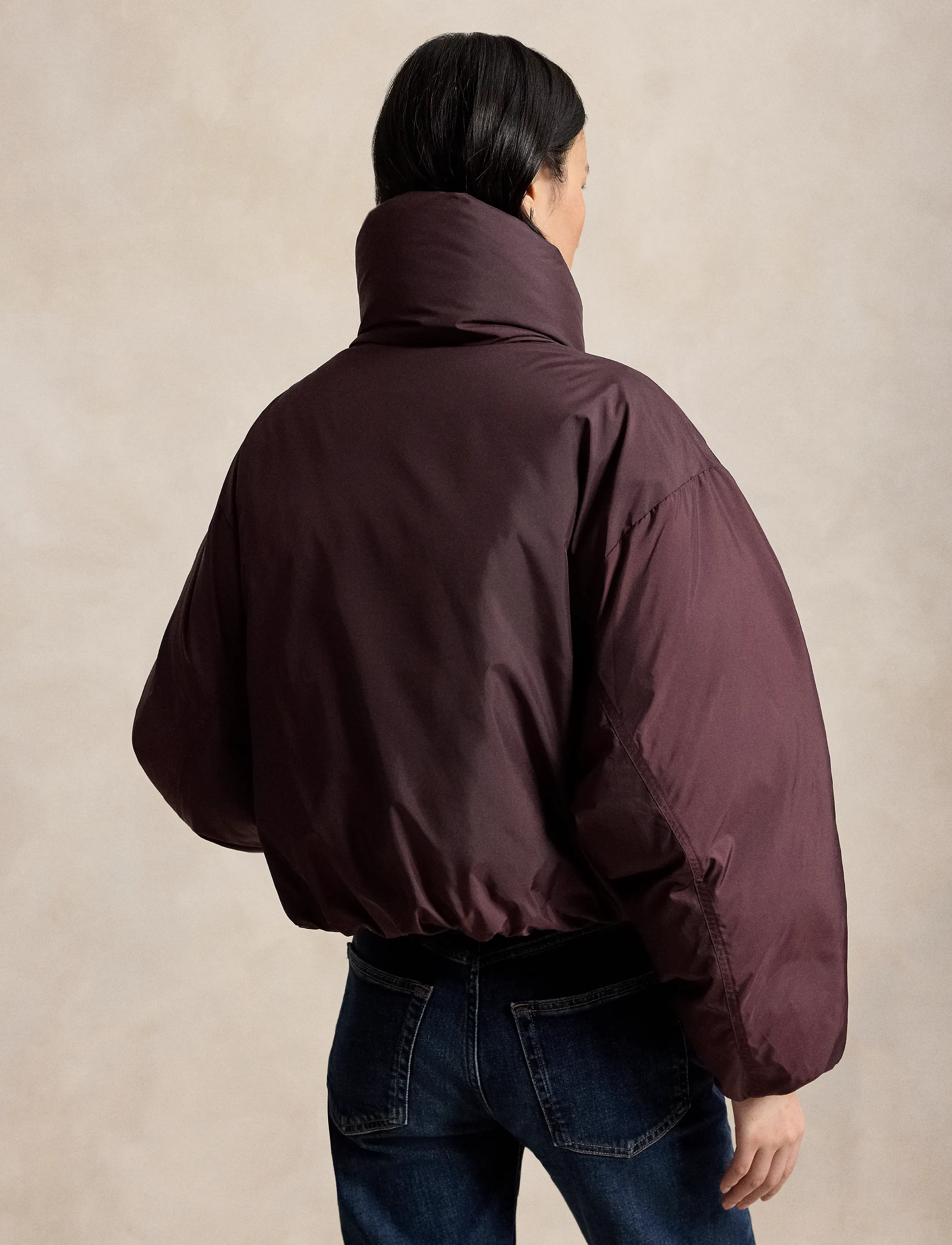 Polo Ralph Lauren - Cropped Down Puffer Jacket - dark shadow burgu - 1