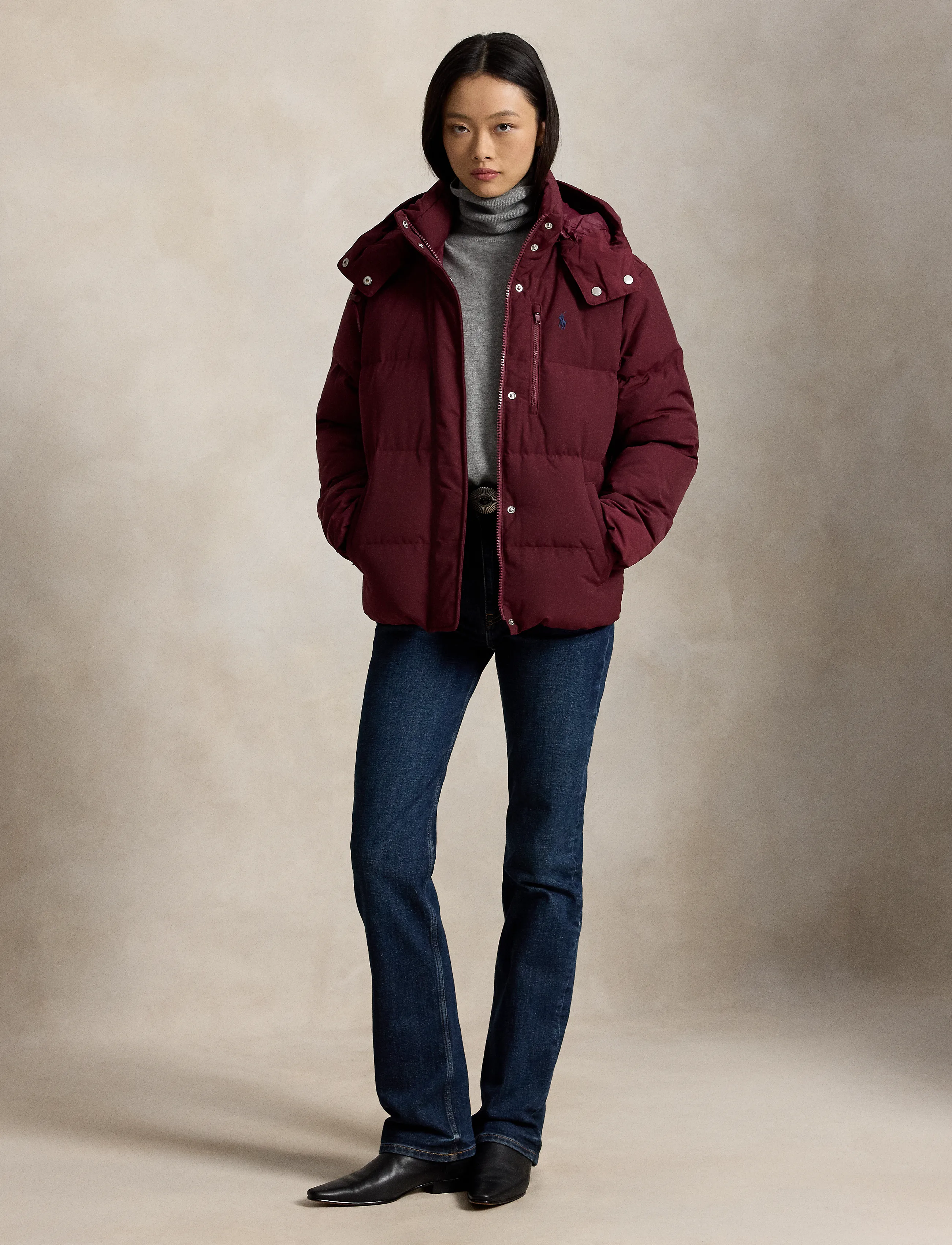 Polo Ralph Lauren - Mid-Weight Down Puffer Jacket - vinterjackor - classic wine - 3