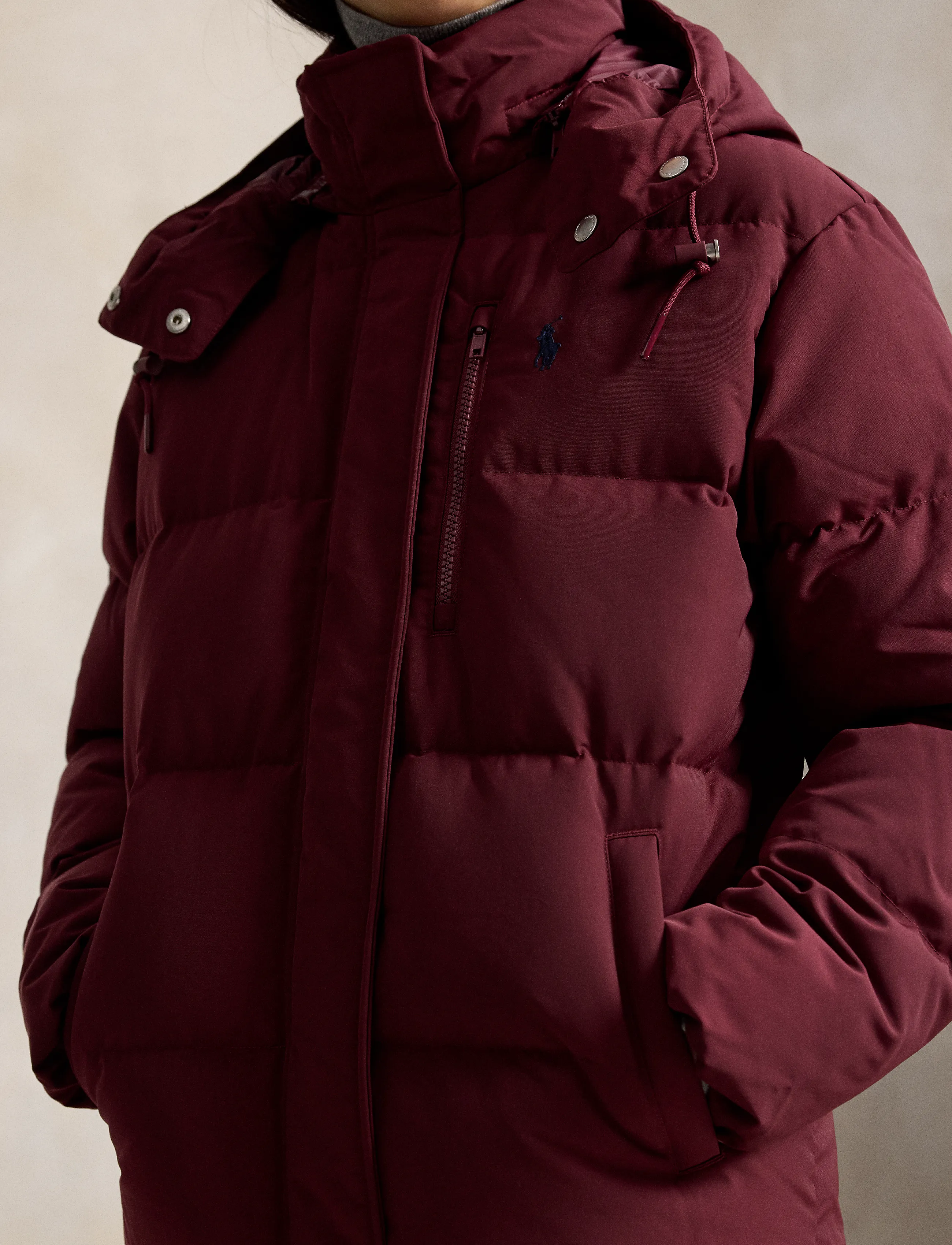 Polo Ralph Lauren - Mid-Weight Down Puffer Jacket - vinterjackor - classic wine - 4