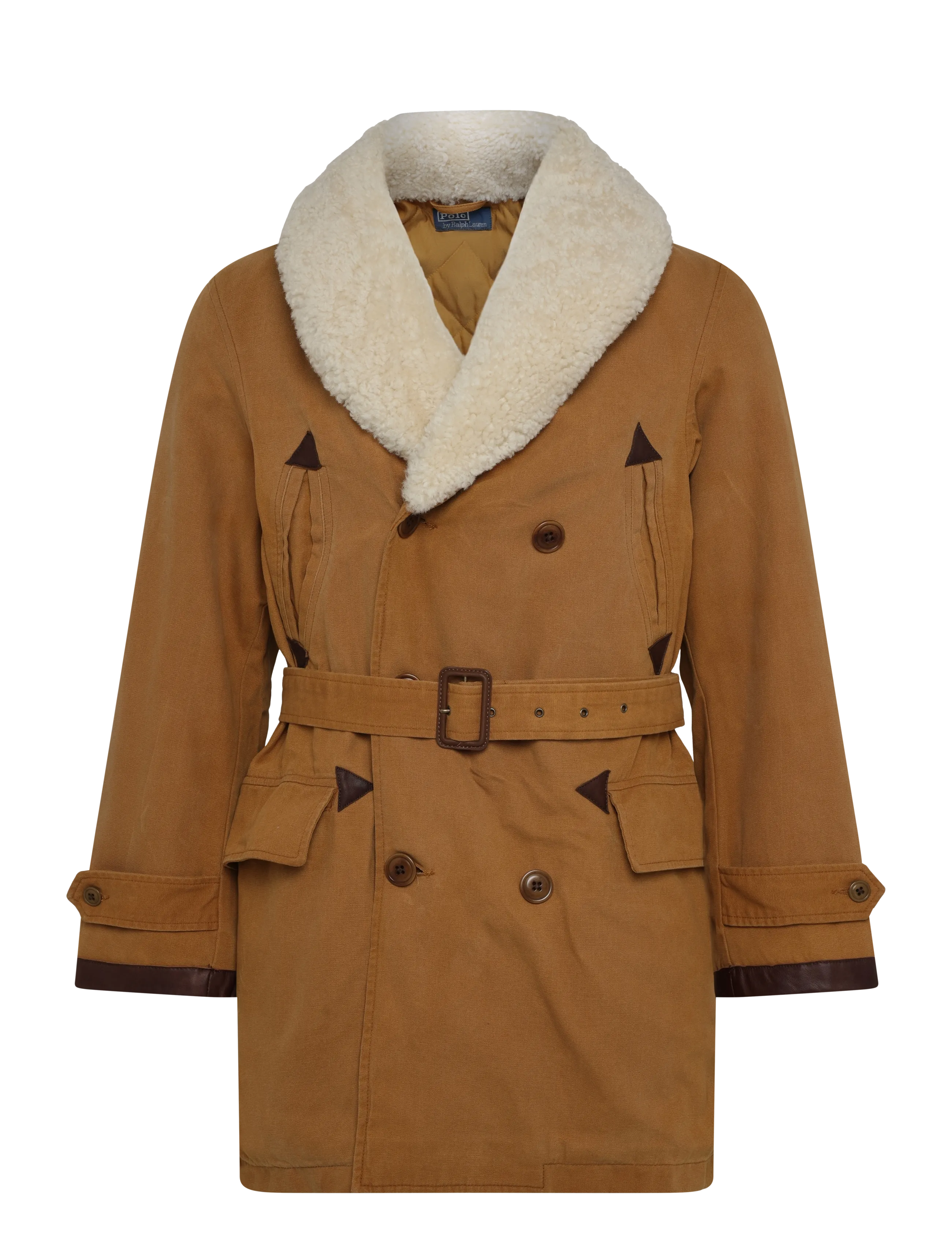 Polo Ralph Lauren - Shearling-Trim Canvas Ranch Coat - khaki - 1