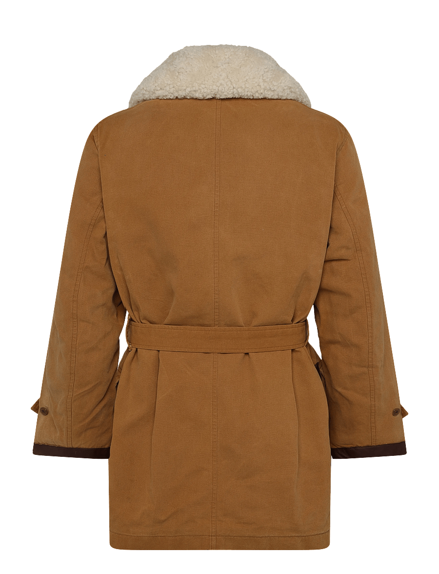 Polo Ralph Lauren - Shearling-Trim Canvas Ranch Coat - khaki - 2