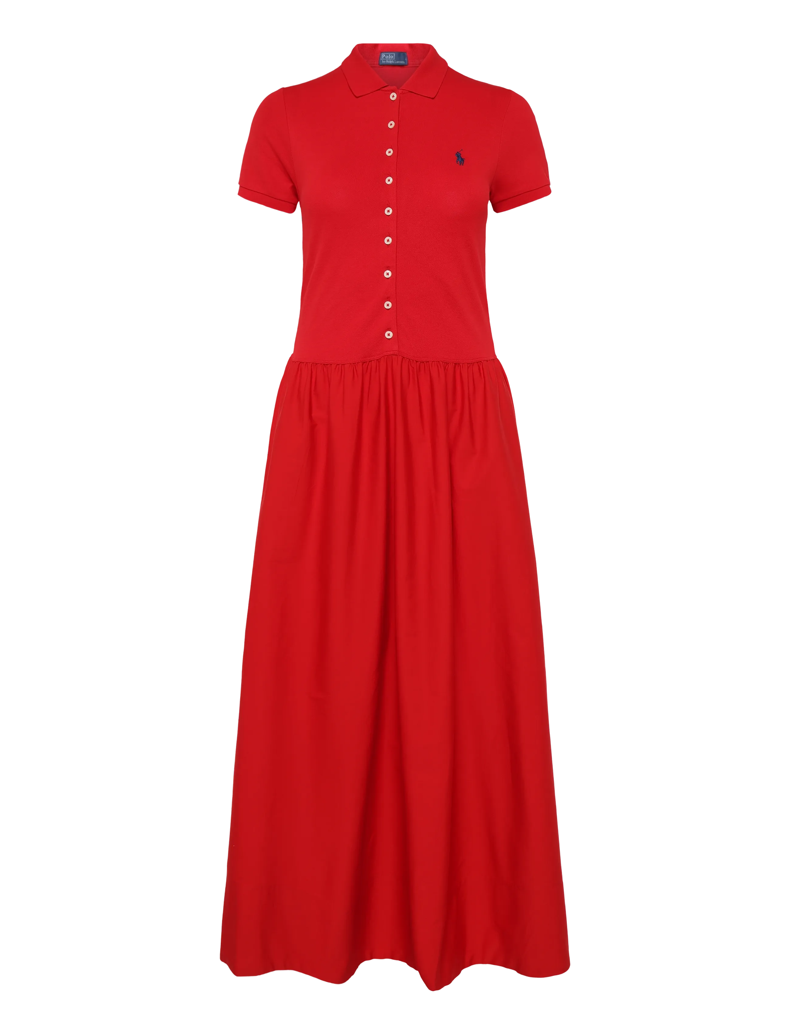 Polo Ralph Lauren - Hybrid Mesh Polo-Bodice Dress - hemdkleider - very red - 1