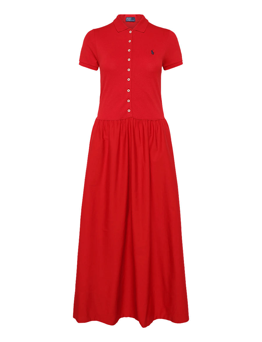 Polo Ralph Lauren - Hybrid Mesh Polo-Bodice Dress - hemdkleider - very red - 1