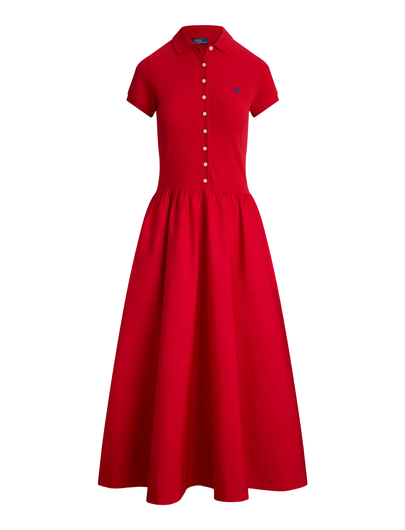 Polo Ralph Lauren - Hybrid Mesh Polo-Bodice Dress - very red - 1