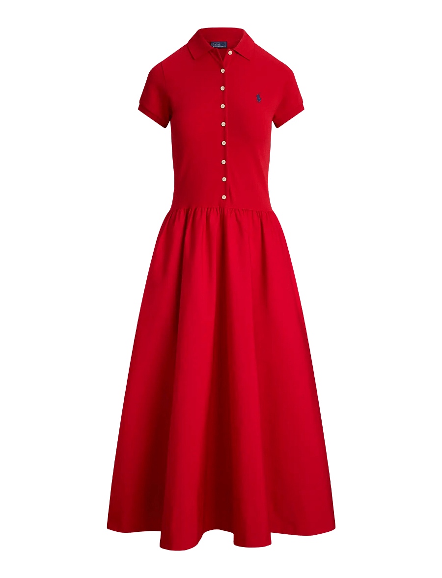 Polo Ralph Lauren - Hybrid Mesh Polo-Bodice Dress - very red - 1