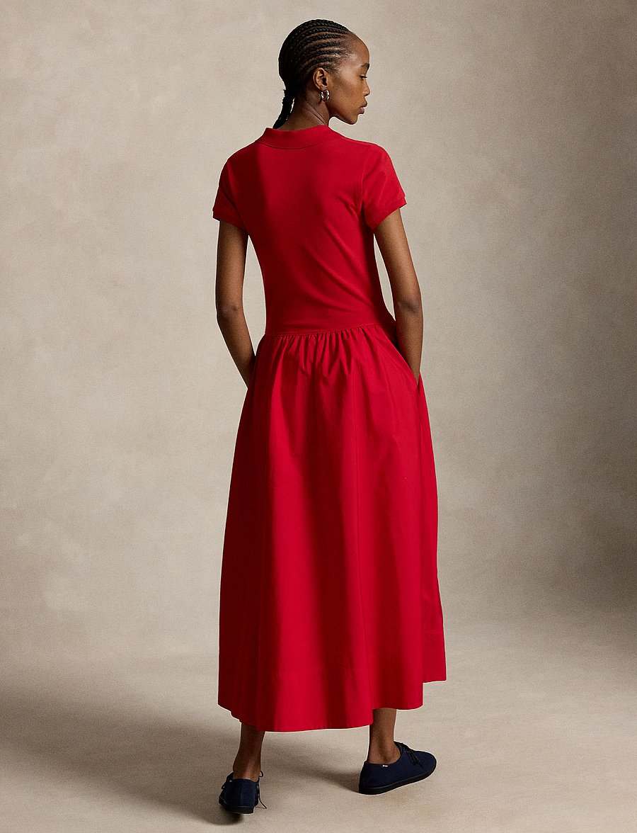Polo Ralph Lauren - Hybrid Mesh Polo-Bodice Dress - very red - 2