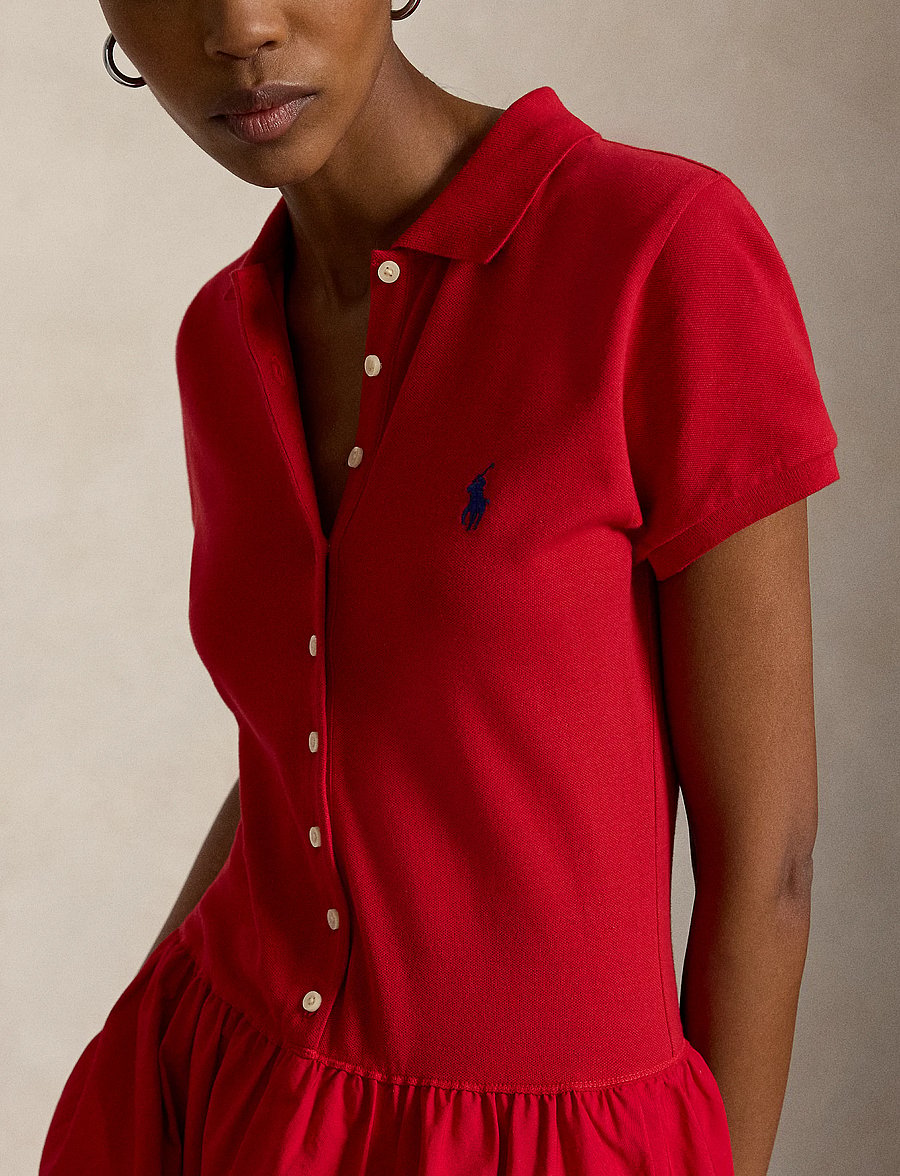 Polo Ralph Lauren - Hybrid Mesh Polo-Bodice Dress - very red - 3