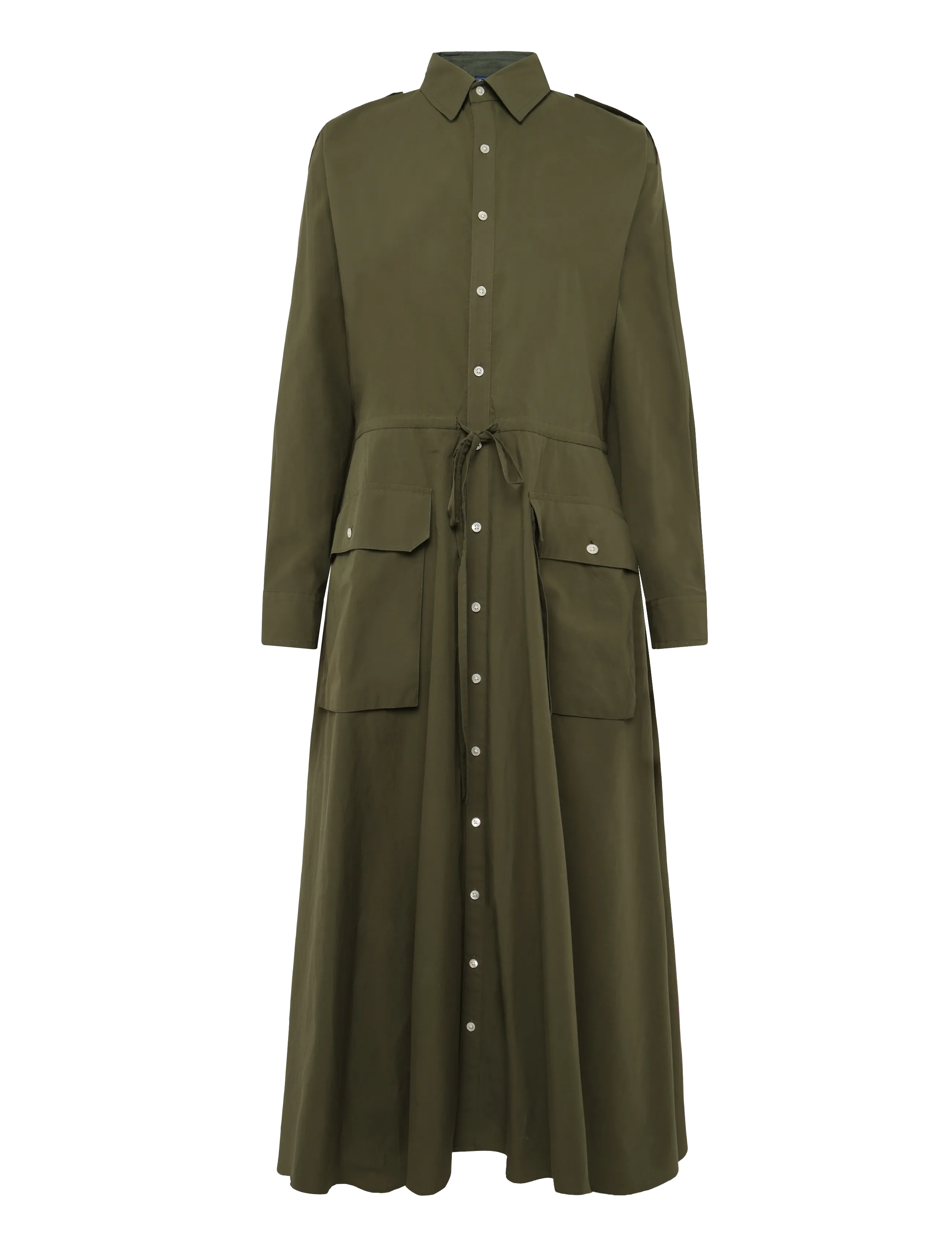 Polo Ralph Lauren - Cotton Canvas Utility Shirtdress - skjortekjoler - dense olive - 1