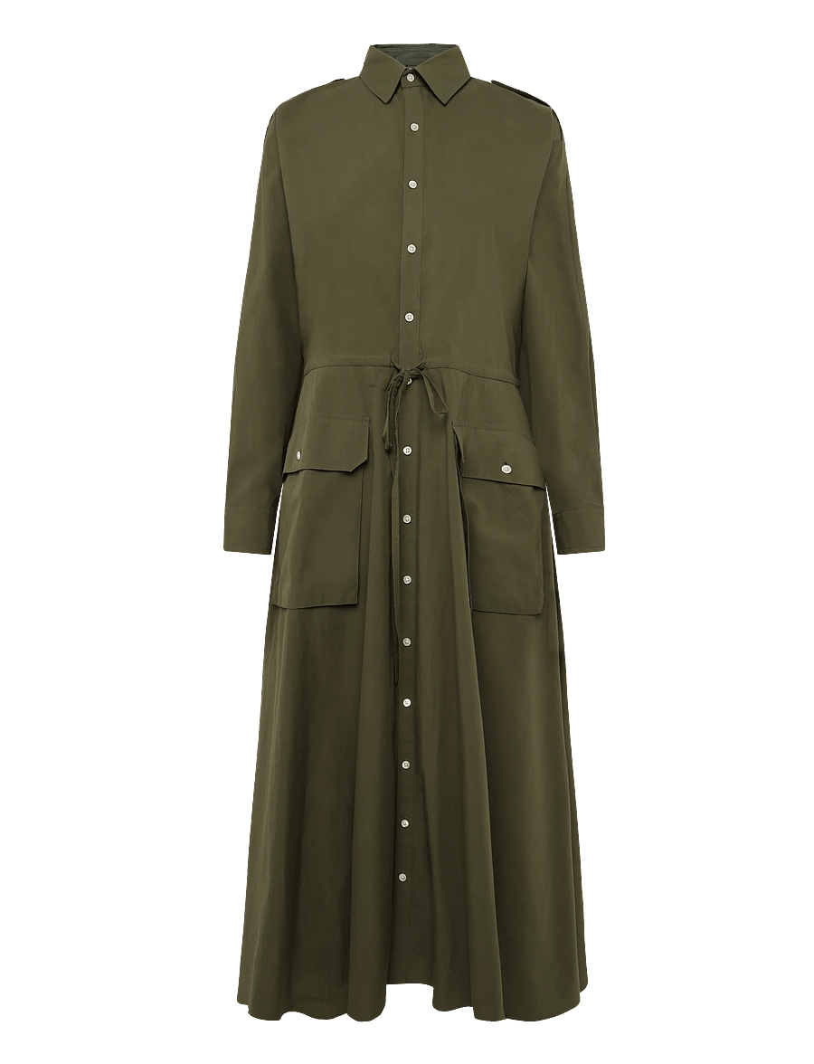 Polo Ralph Lauren - Cotton Canvas Utility Shirtdress - skjortekjoler - dense olive - 1