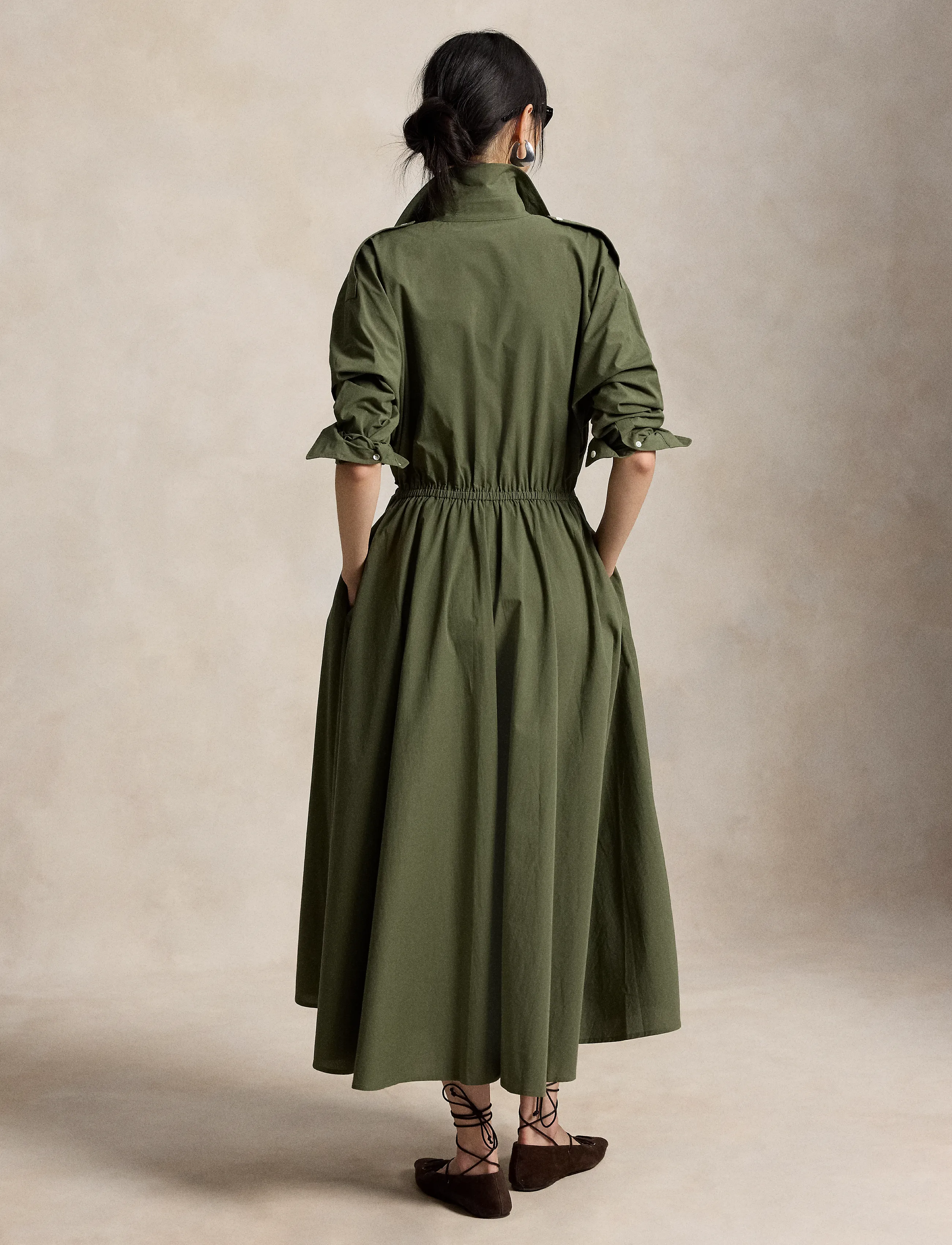Polo Ralph Lauren - Cotton Canvas Utility Shirtdress - skjortekjoler - dense olive - 3