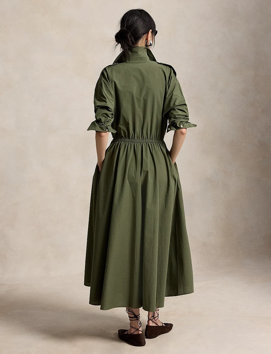 Polo Ralph Lauren - Cotton Canvas Utility Shirtdress - skjortekjoler - dense olive - 3