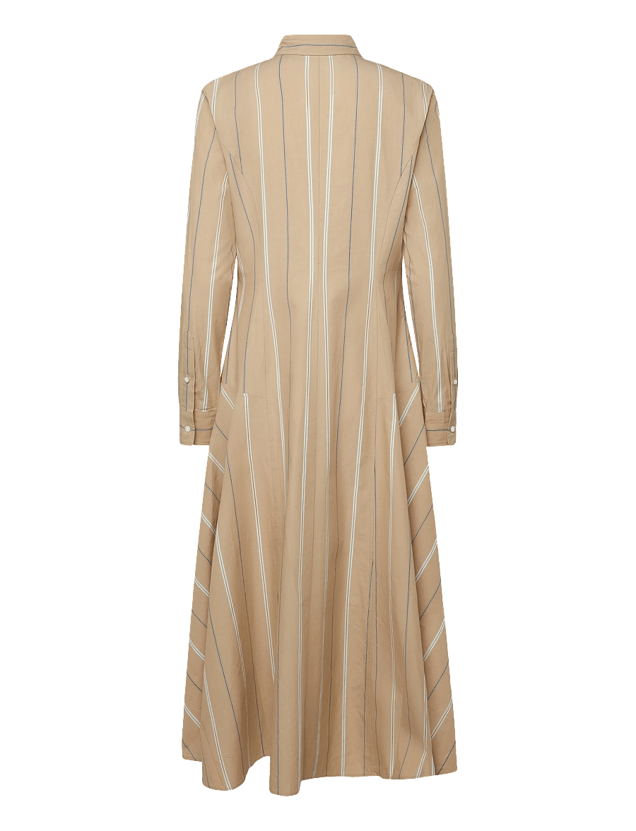 Polo Ralph Lauren - Striped Cotton Paneled Shirtdress - särkkleidid - 2026b tan-cream - 2