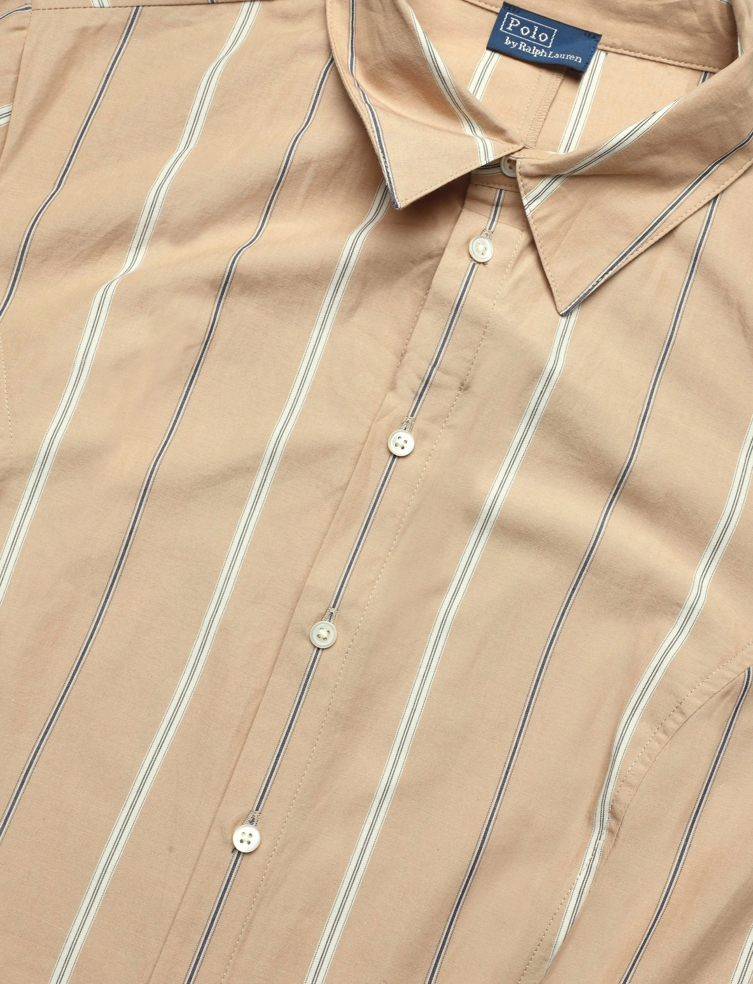 Polo Ralph Lauren - Striped Cotton Paneled Shirtdress - shirt dresses - 2026b tan-cream - 5
