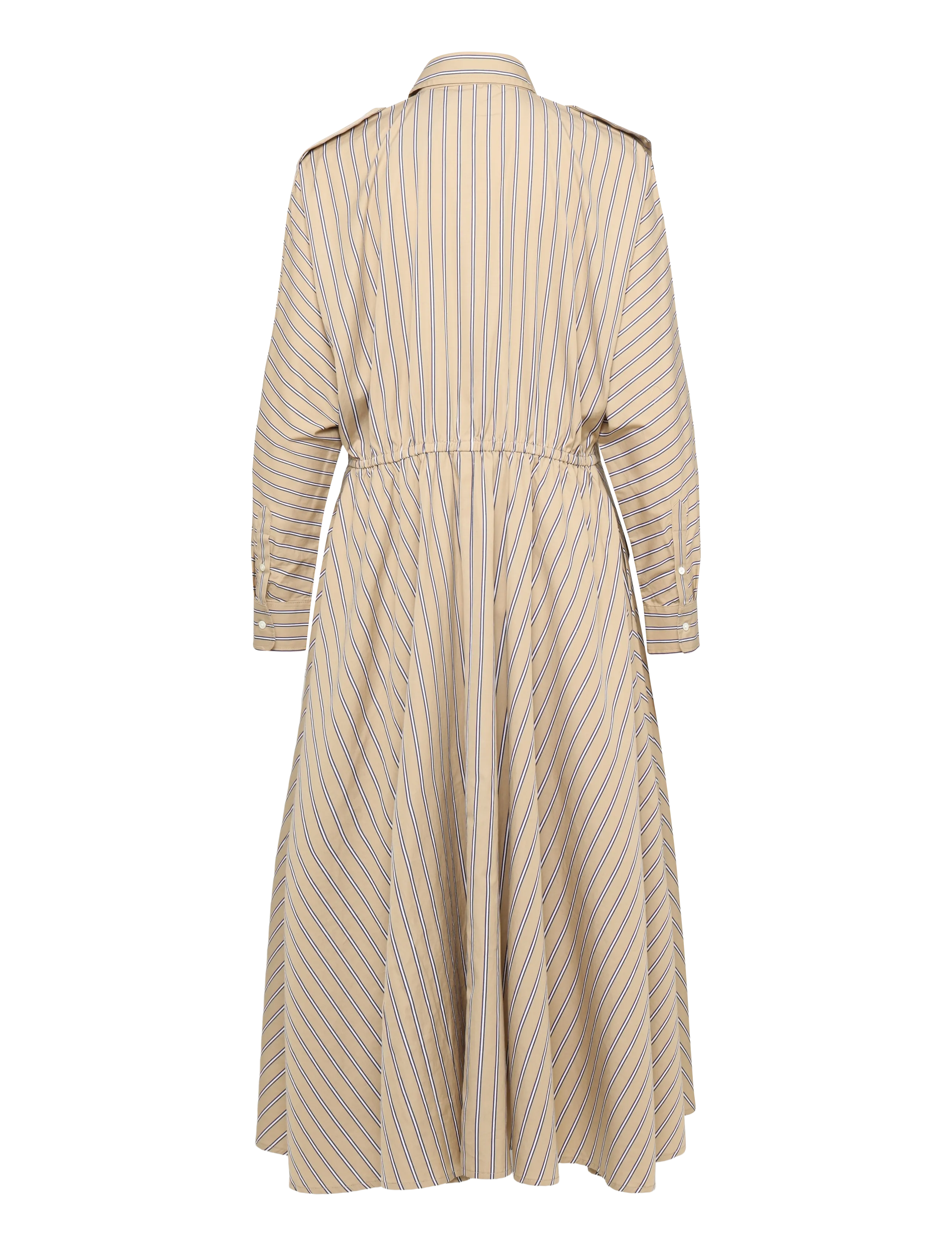 Polo Ralph Lauren - Striped Cotton Canvas Utility Shirtdress - skjortklänningar - 2063 tan-royal mu - 2