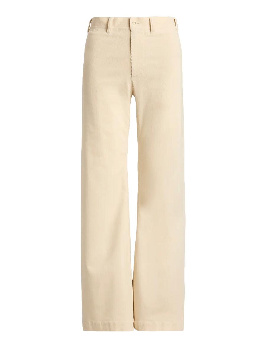 Polo Ralph Lauren - 14 WALE STR CRDRY-WVN-PANTS - utsvängda byxor - cream - 1