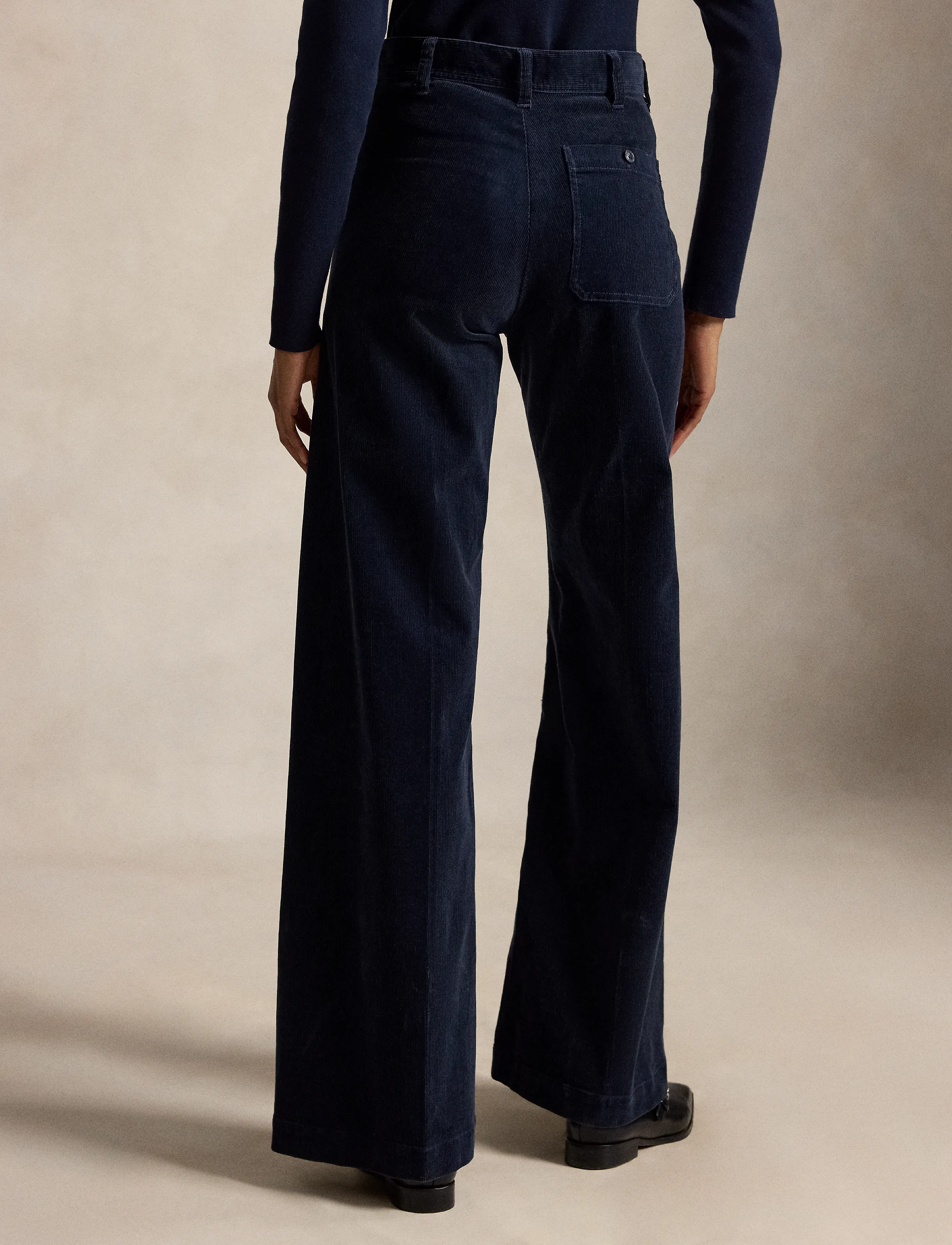 Polo Ralph Lauren - 14 WALE STR CRDRY-WVN-PANTS - utsvängda byxor - navy - 3