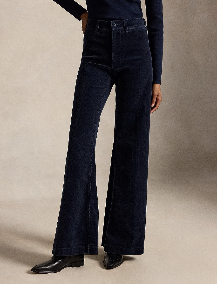 Polo Ralph Lauren - 14 WALE STR CRDRY-WVN-PANTS - utsvängda byxor - navy - 4