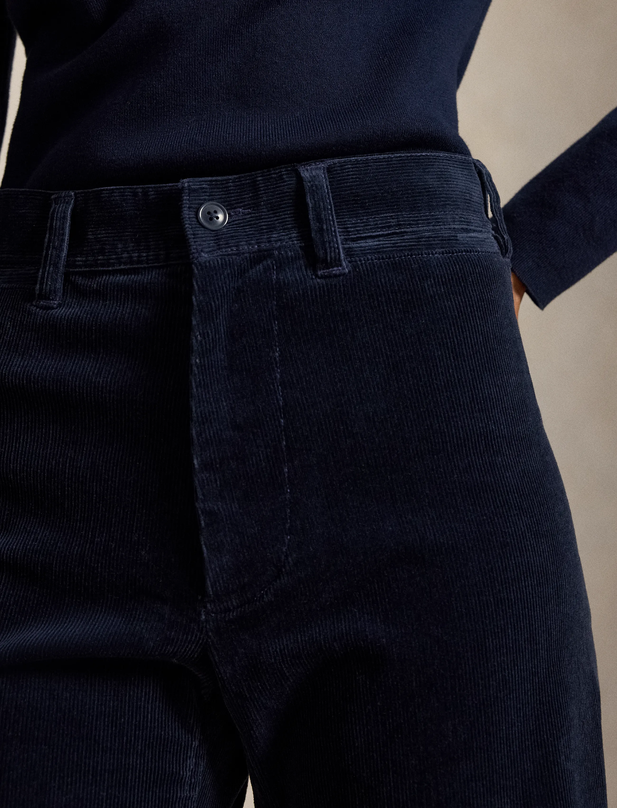 Polo Ralph Lauren - 14 WALE STR CRDRY-WVN-PANTS - utsvängda byxor - navy - 5