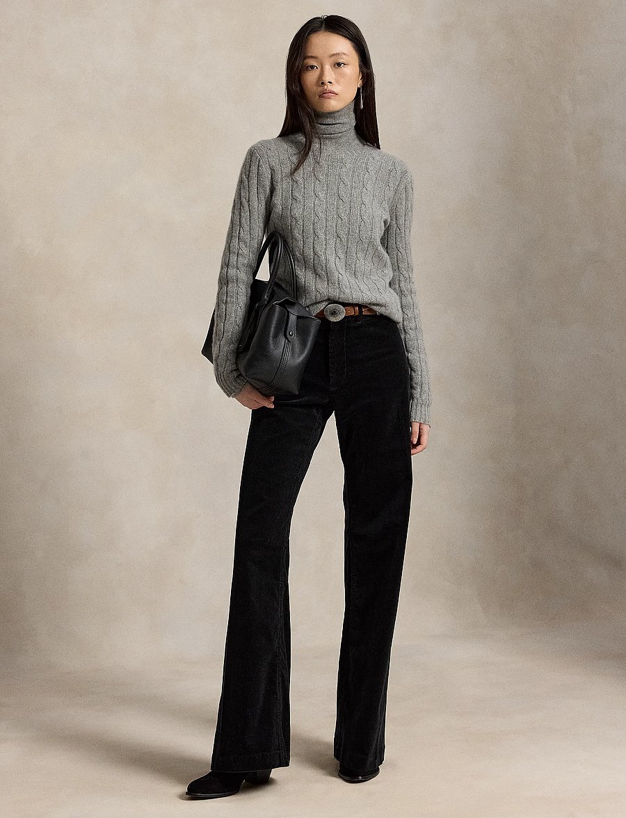 Polo Ralph Lauren - 14 WALE STR CRDRY-WVN-PANTS - flare bukser - polo black - 0