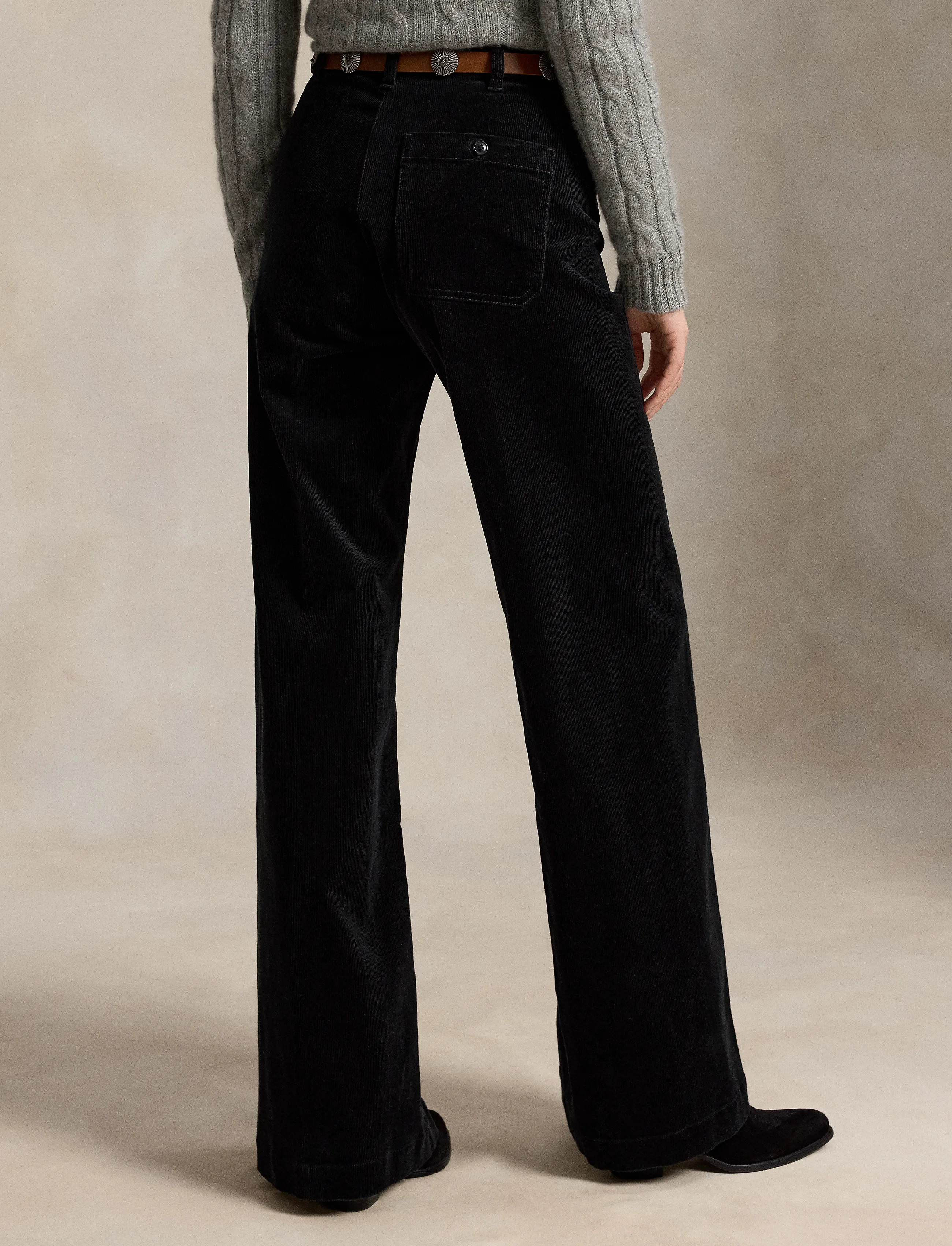 Polo Ralph Lauren - 14 WALE STR CRDRY-WVN-PANTS - flare bukser - polo black - 2