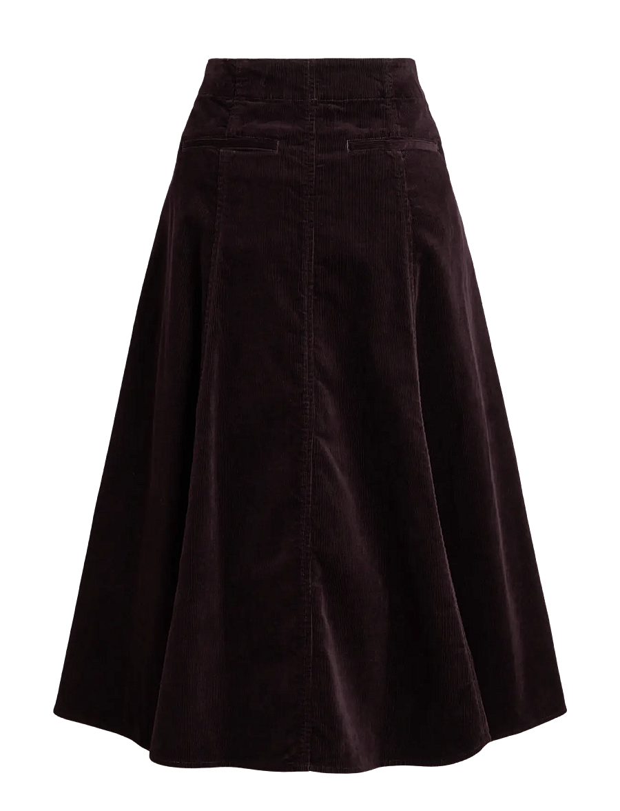 Polo Ralph Lauren - Corduroy A-Line Midi Skirt - midi-röcke - midnight merlot - 1