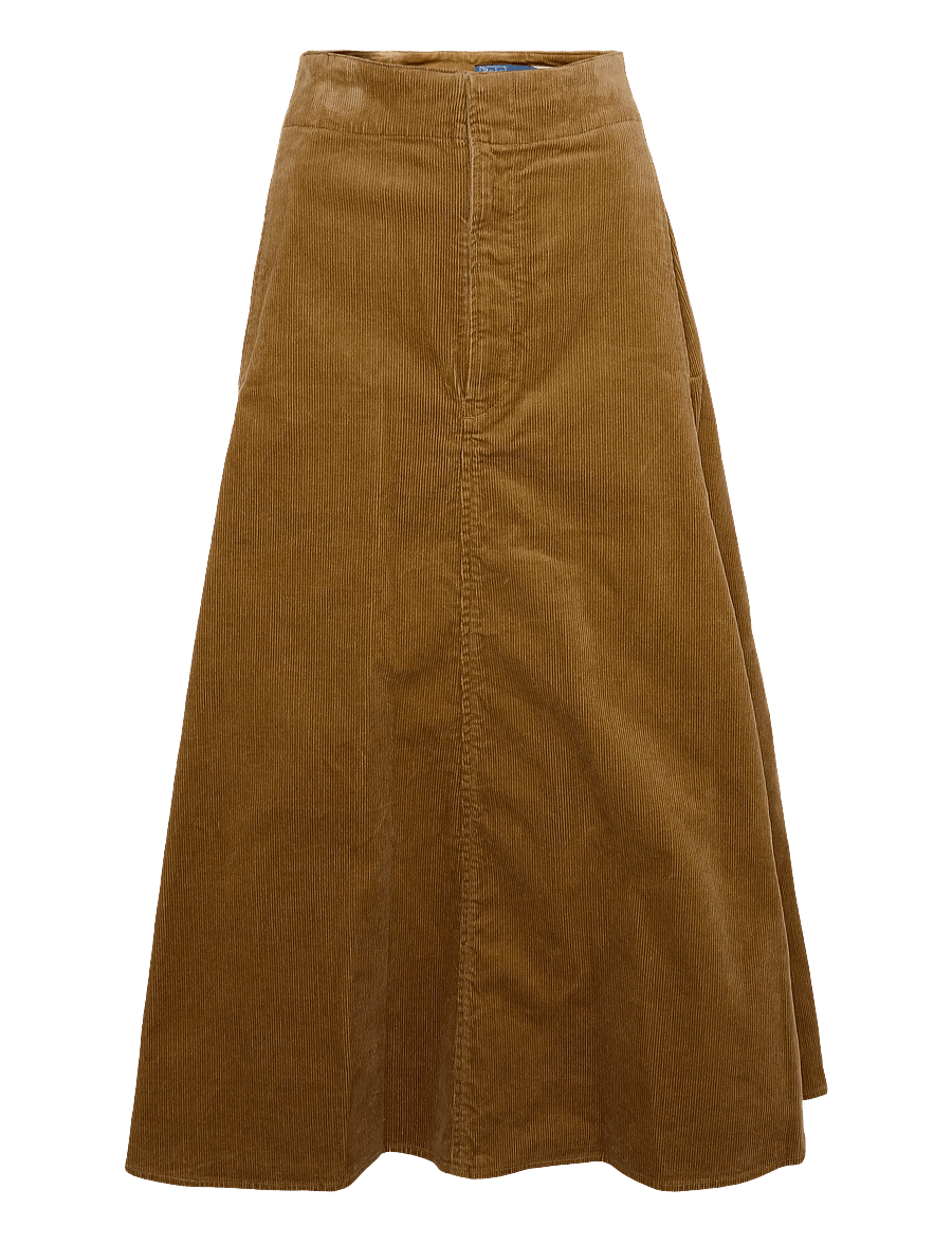 Polo Ralph Lauren - Corduroy A-Line Midi Skirt - midi-röcke - tan - 1