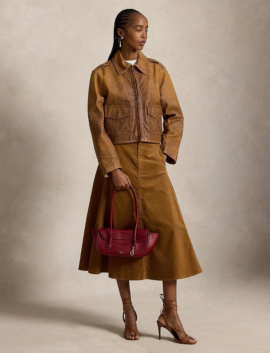 Polo Ralph Lauren - Corduroy A-Line Midi Skirt - midi-röcke - tan - 0