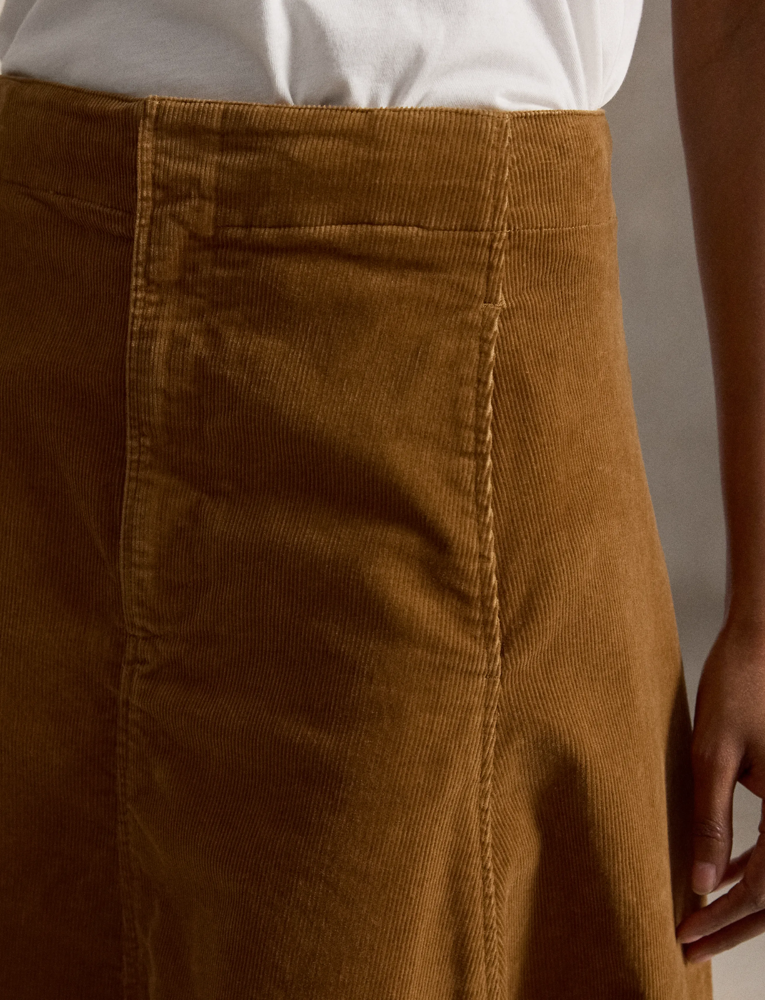 Polo Ralph Lauren - Corduroy A-Line Midi Skirt - midi-röcke - tan - 4